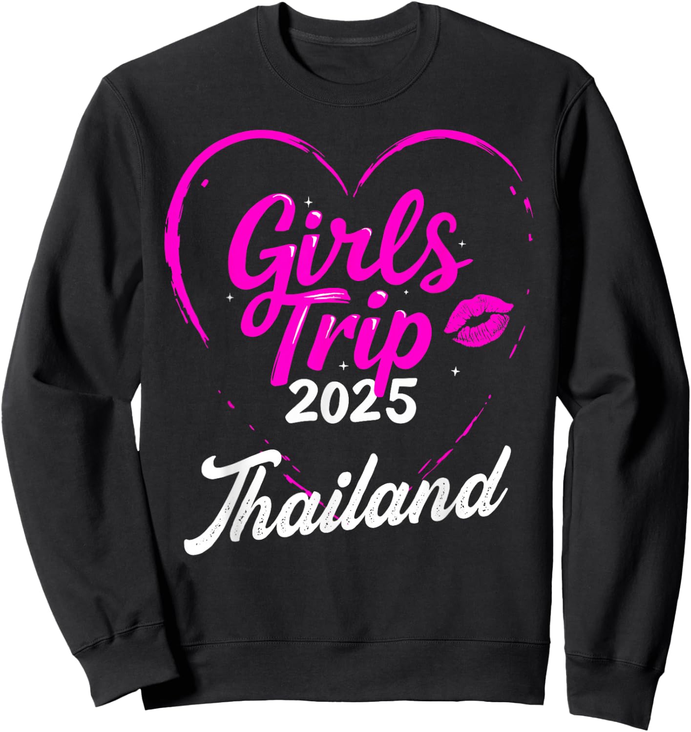 Girls Trip Thailand 2025 Vacation Weekend Birthday Squad Sweatshirt - Sweatshirt | Black