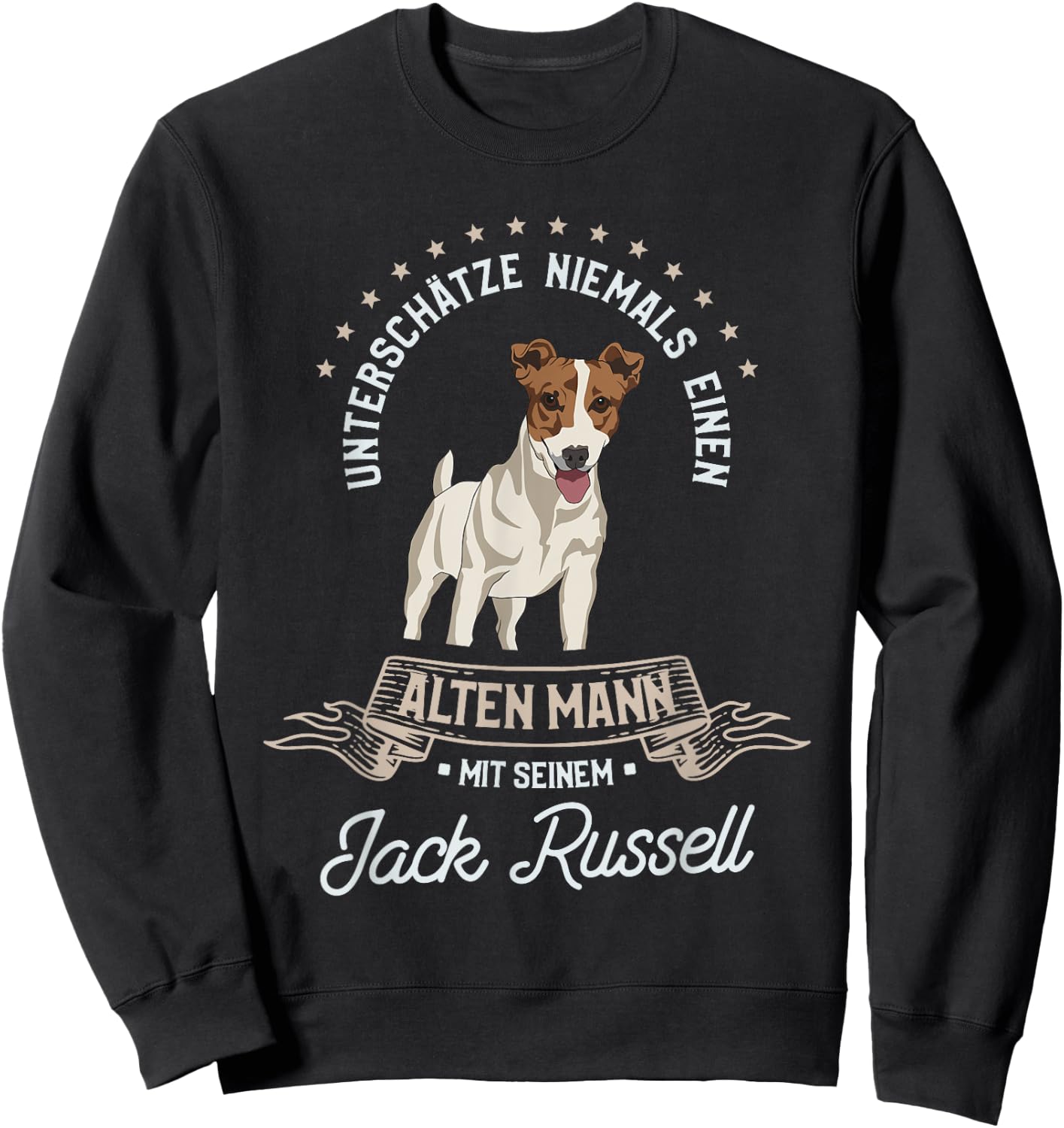 Unterschätze Niemals einen Alten Mann mit seinem Jack Russel Sweatshirt - Sweatshirt | Black