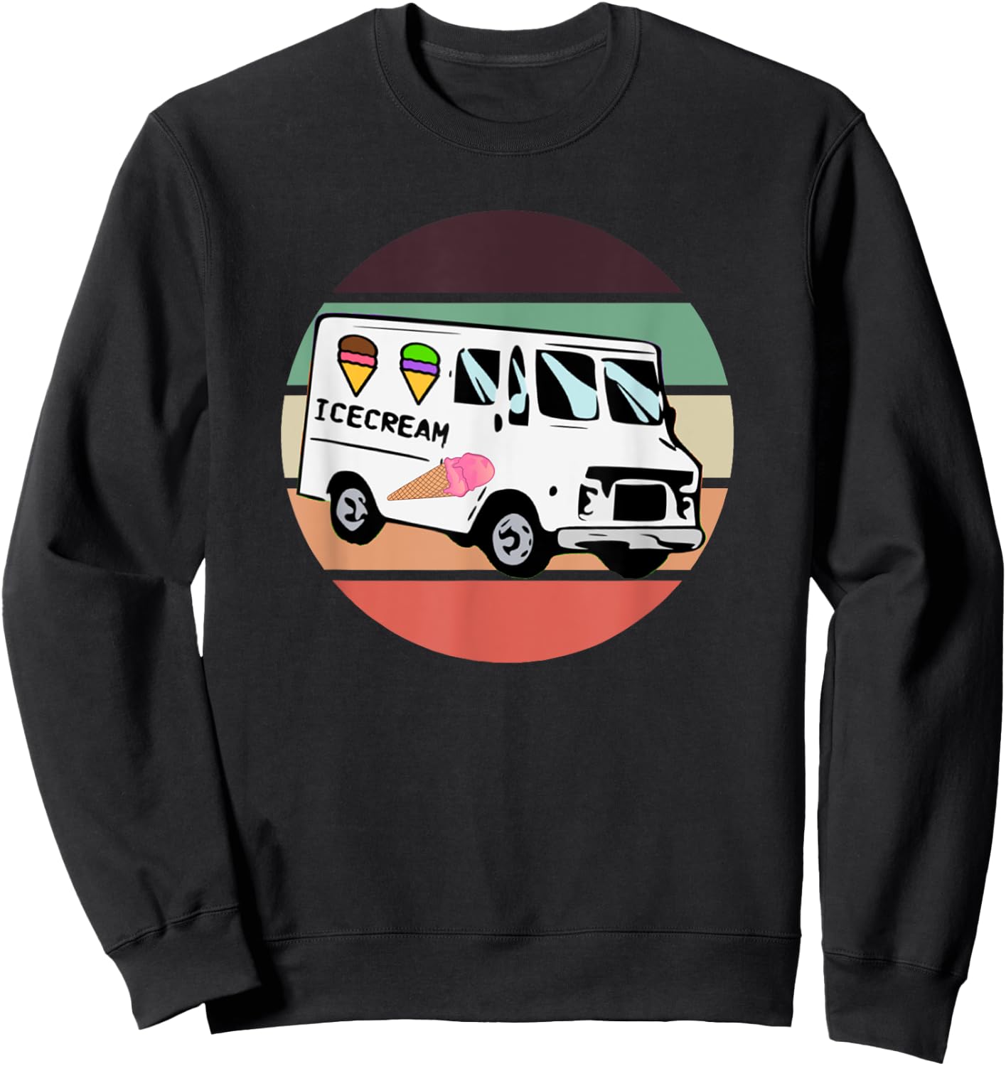 Ice Cream Truck Pastel Sunset Food Truck Ice Cream Men Women Kids Sweatshirt - Sweatshirt | Black