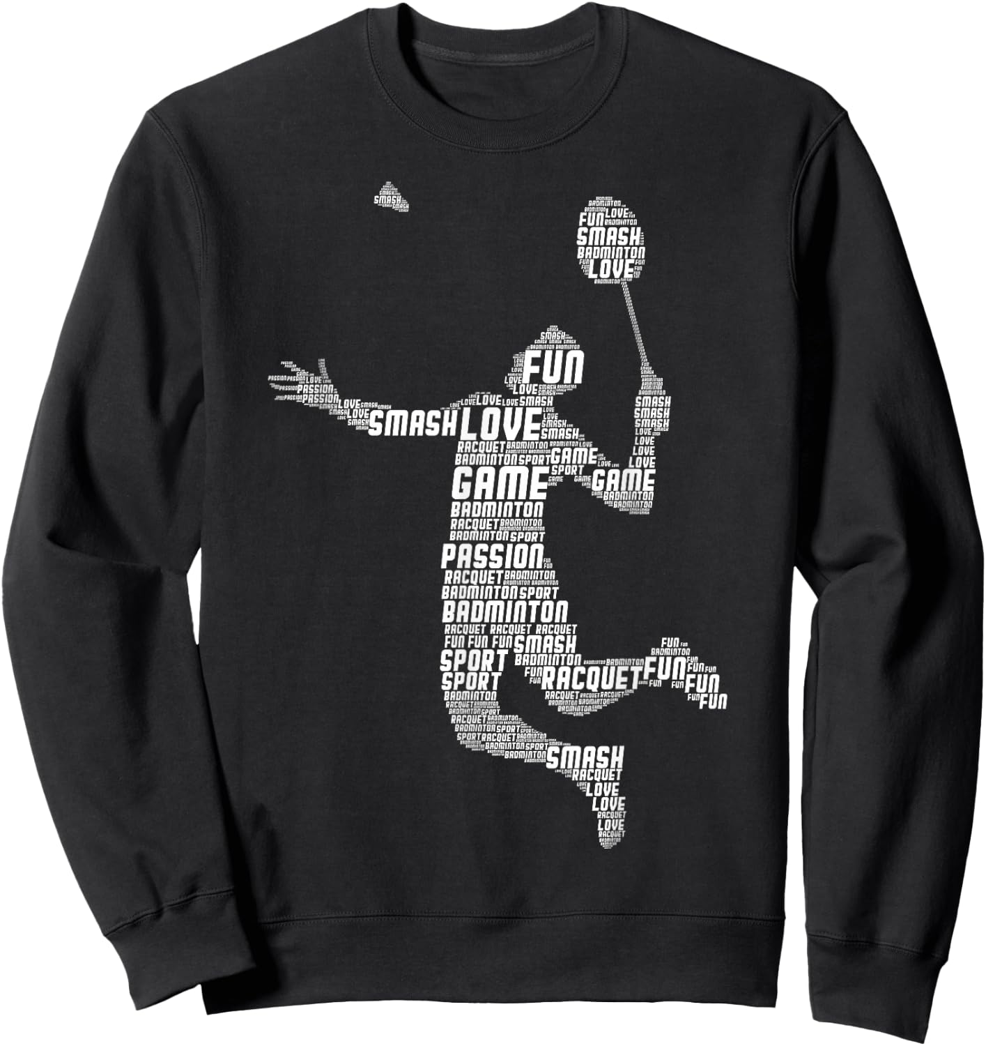 Badminton Player Flying Boys Young Men , Black Sweatshirt - Sweatshirt | Black
