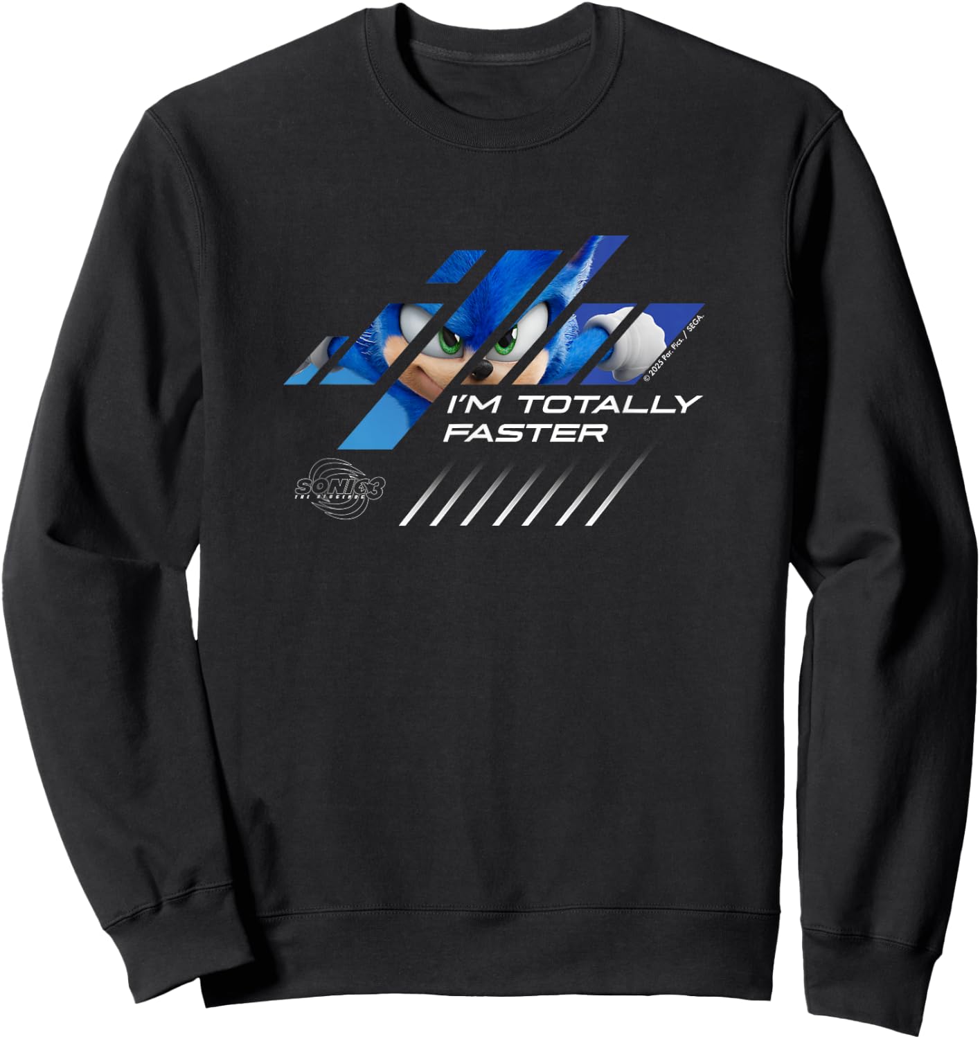 Sonic The Hedgehog 3 - Sonic I'm Totally Faster Sweatshirt - Sweatshirt | Black
