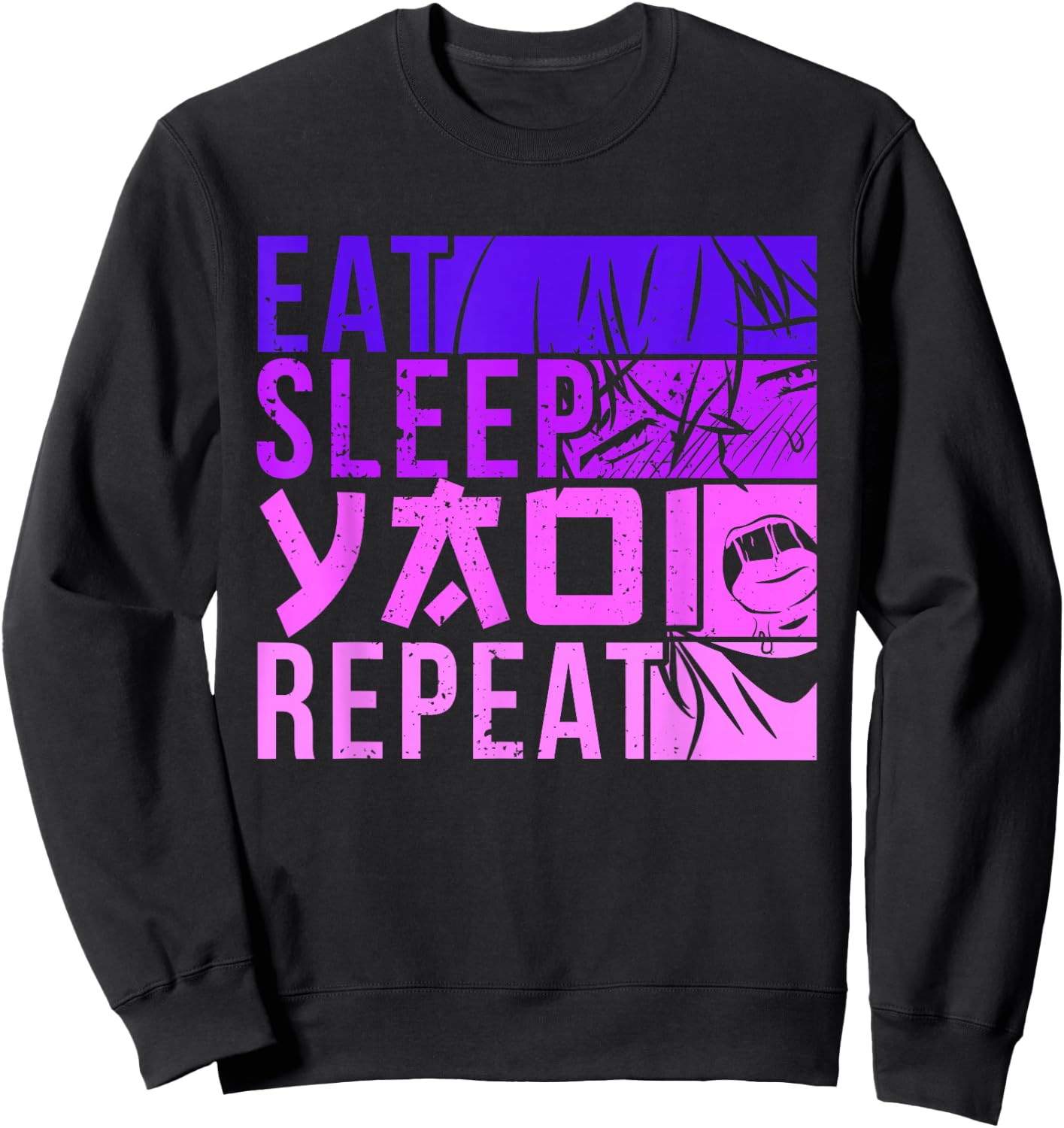 Eat Sleep Yaoi Repeat Fujoshi Anime Boy Gay Manga Sweatshirt - Sweatshirt | Black