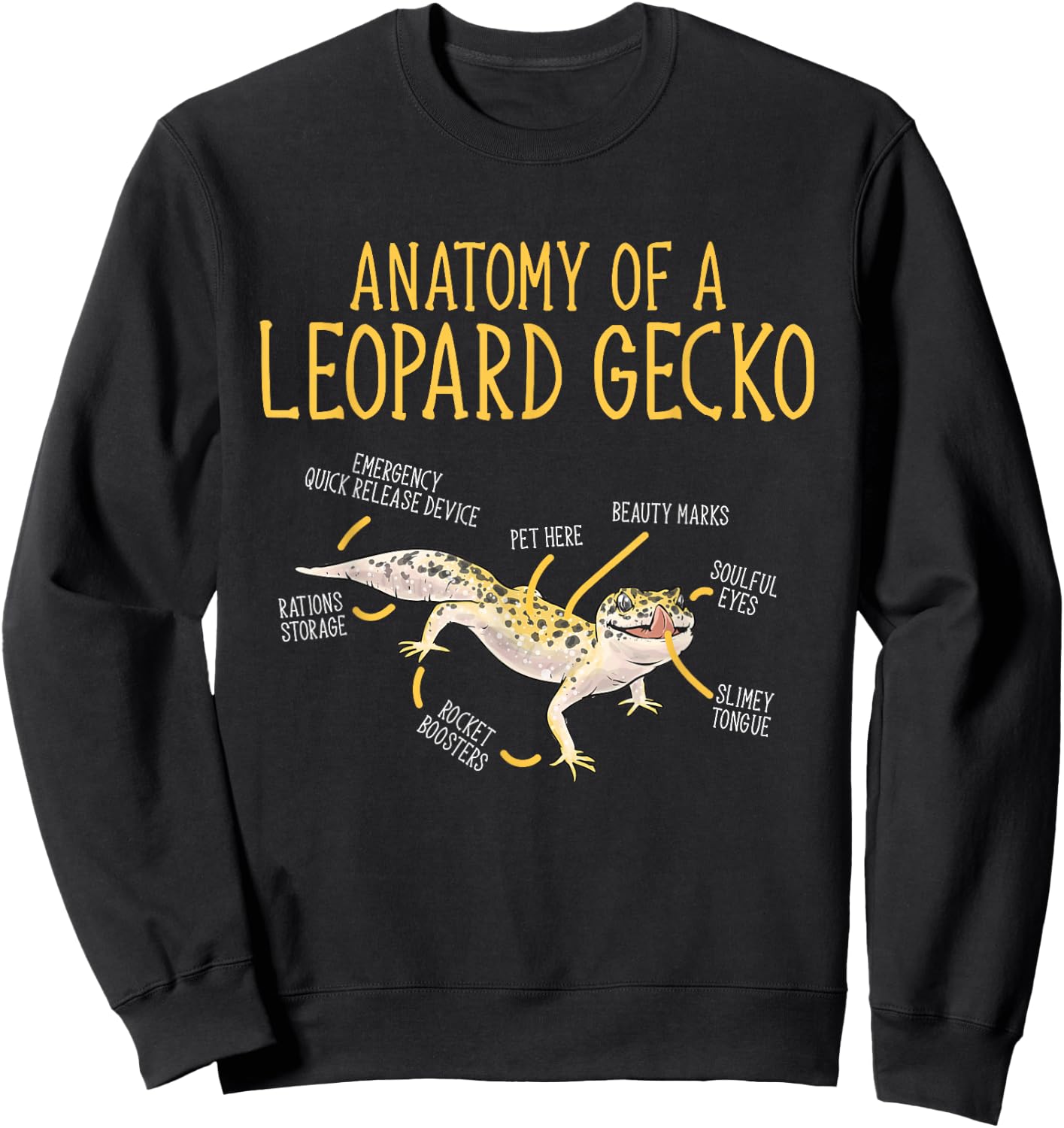 Leopard Gecko Reptile Pet Gecko Leopard Gecko Sweatshirt - Sweatshirt | Black