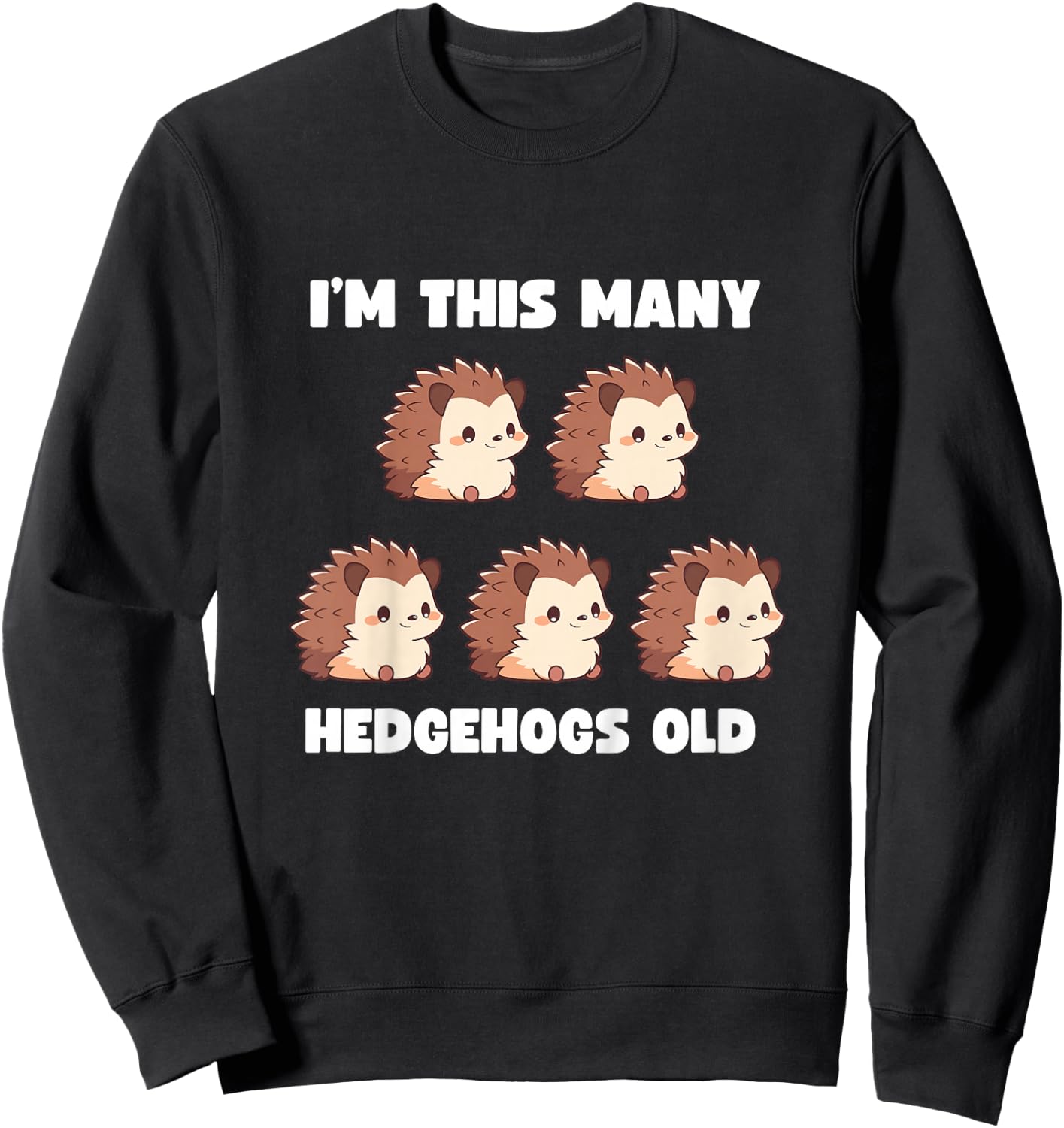 Kids I'm This Many Hedgehogs Old - Hedgehog 5th Birthday 5 Years Sweatshirt - Sweatshirt | Black