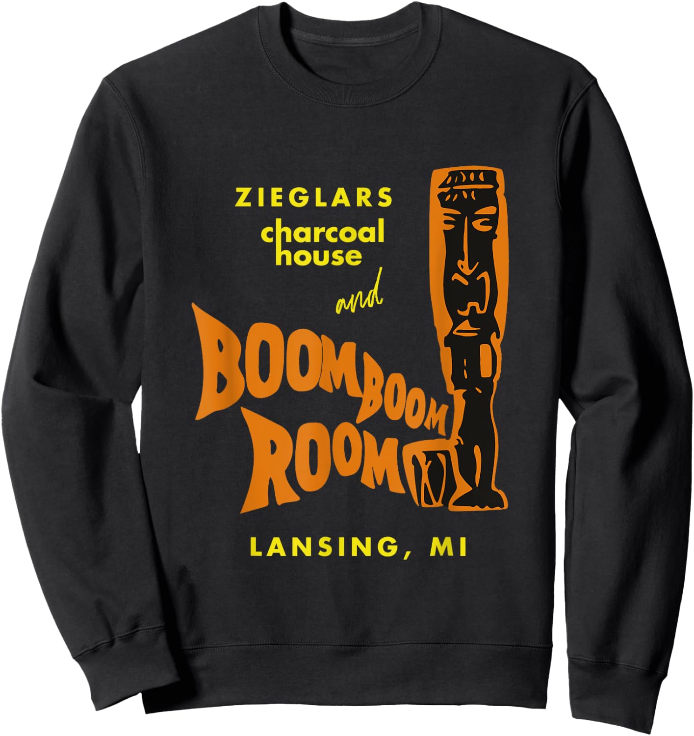 Boom Boom Room Tiki Bar Lansing Michigan Sweatshirt - Sweatshirt | Black