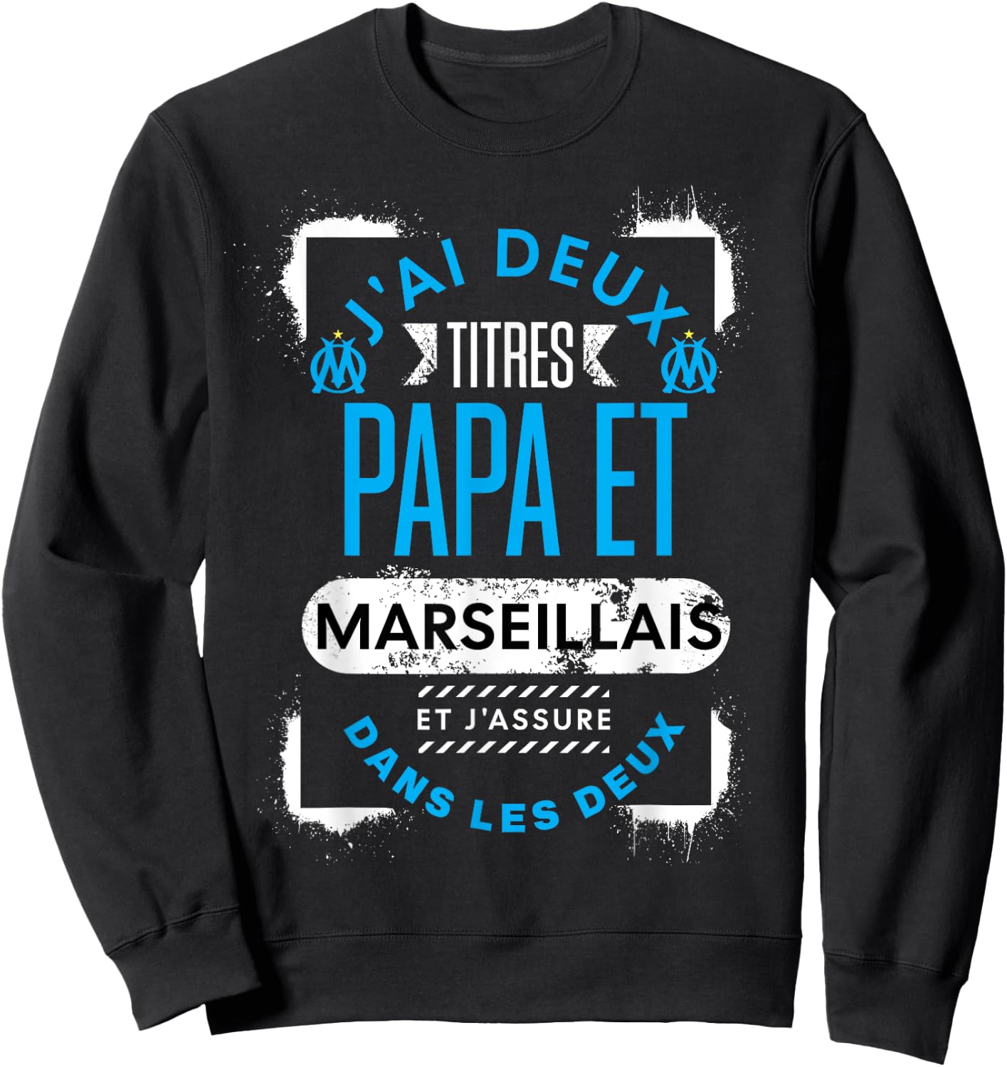 Supporter de Marseille Dad Father's Day Man Humour , Black, S Sweatshirt - Sweatshirt | Black