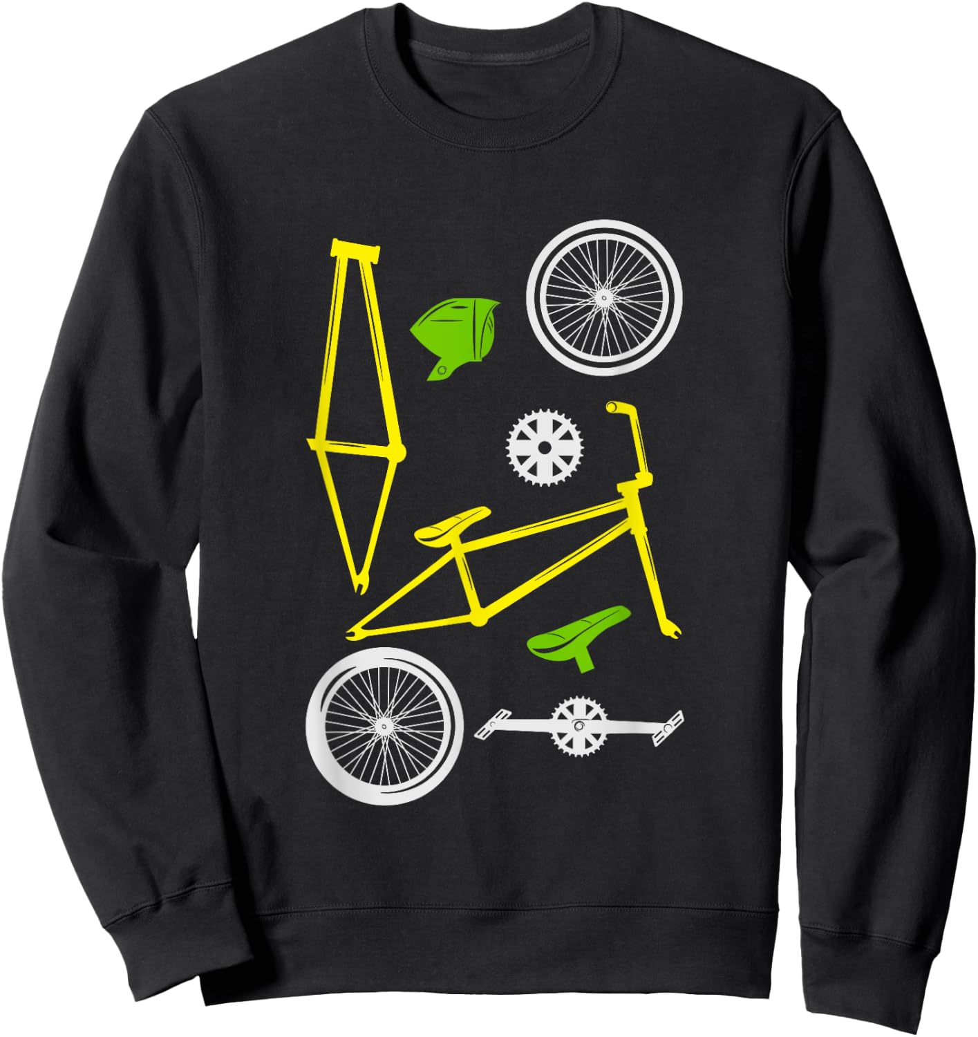 Bicycle BMX MTB Parts Love Cycling Biker Offroad Cyclist Sweatshirt - Sweatshirt | Black