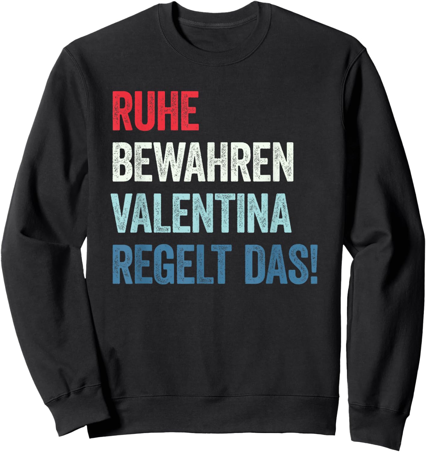 Valentina rules the with peace of mind, black, s Sweatshirt - Sweatshirt | Black