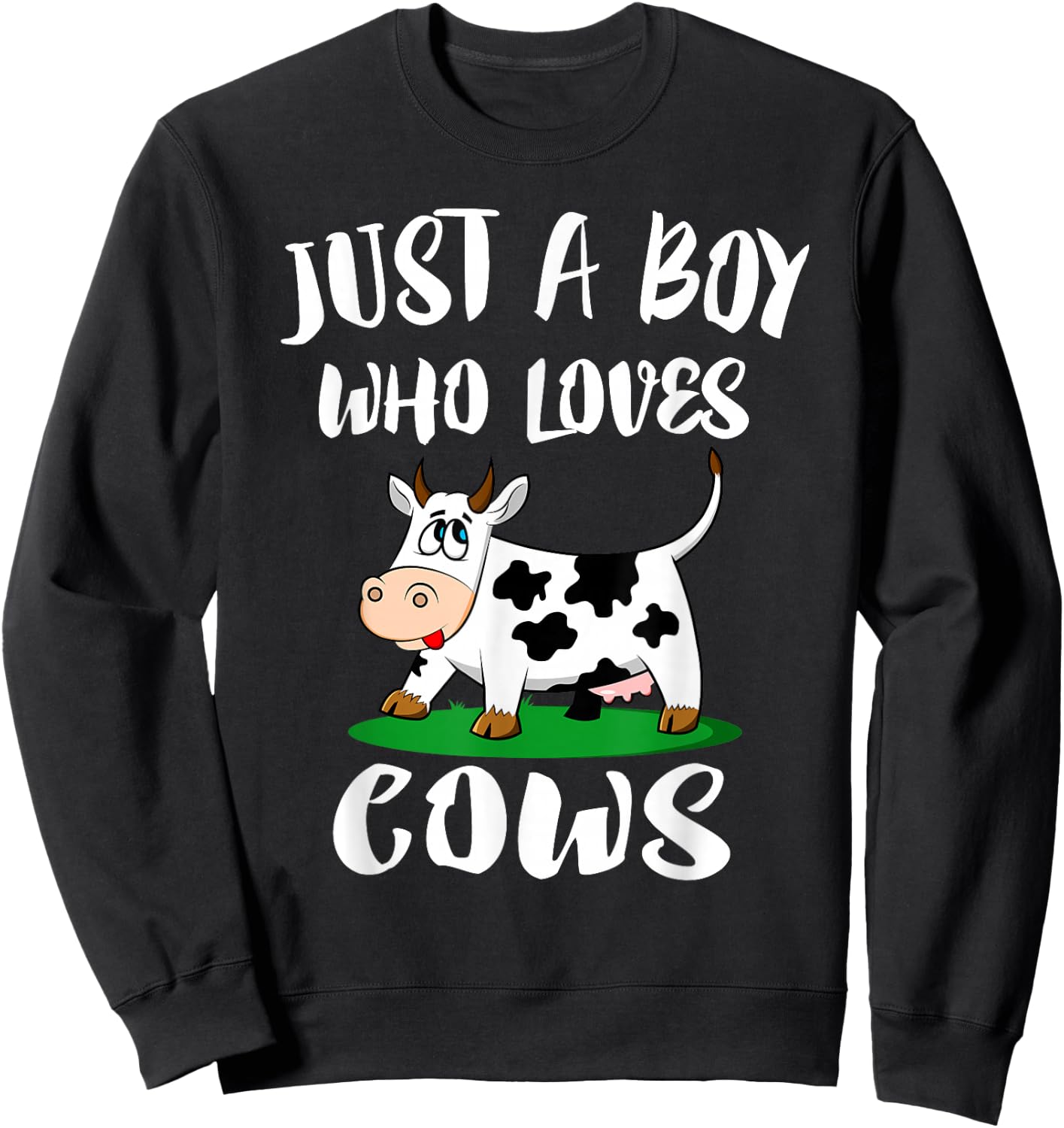 Just A Boy Who Loves Cows Animal Farm Small Sweatshirt - Sweatshirt | Black