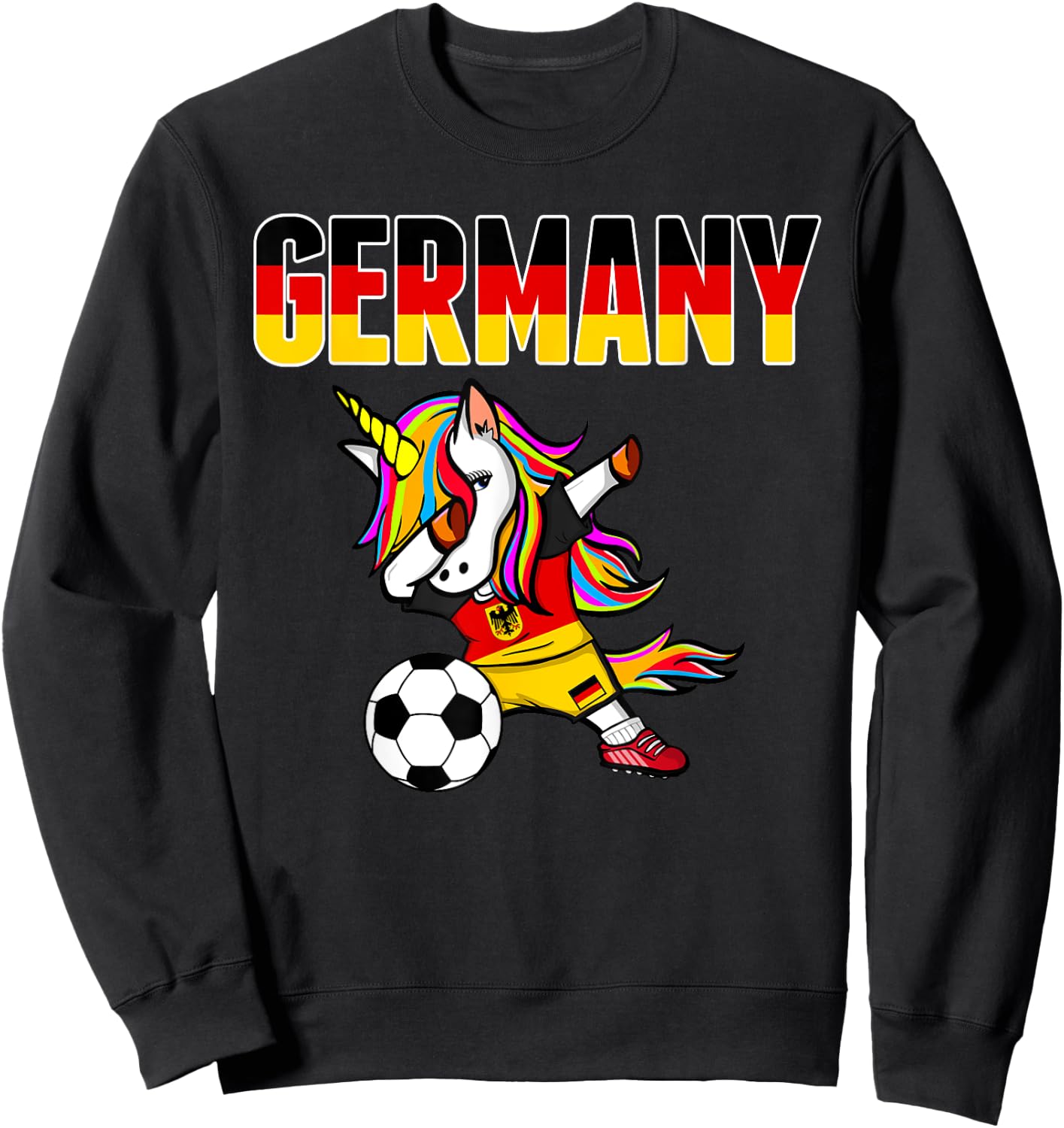 Dabbing Unicorn Deutschland Fußball Fans Trikot Deutschland Flagge Sweatshirt - Sweatshirt | Black