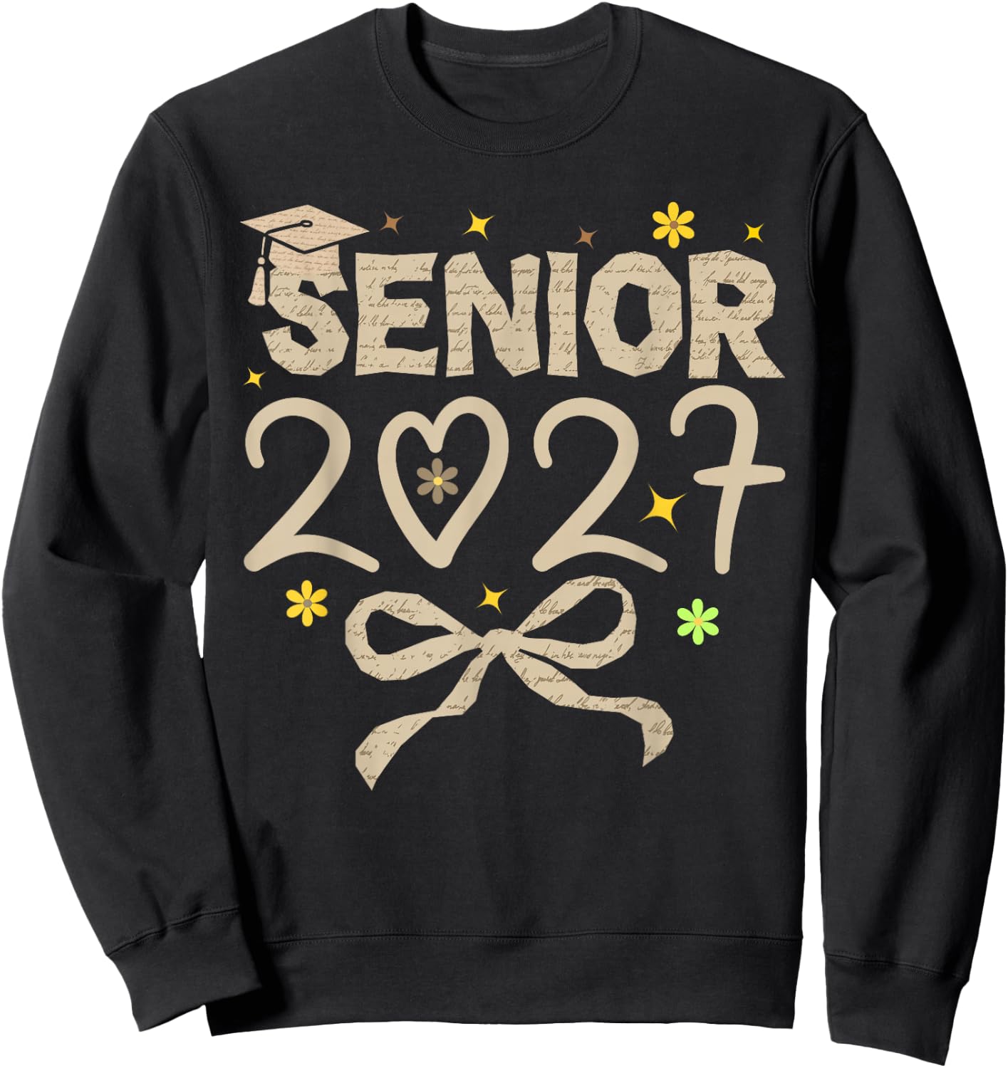 Class of 2027 Senior Coquette Bow 2027 Graduation Sweatshirt - Sweatshirt | Black