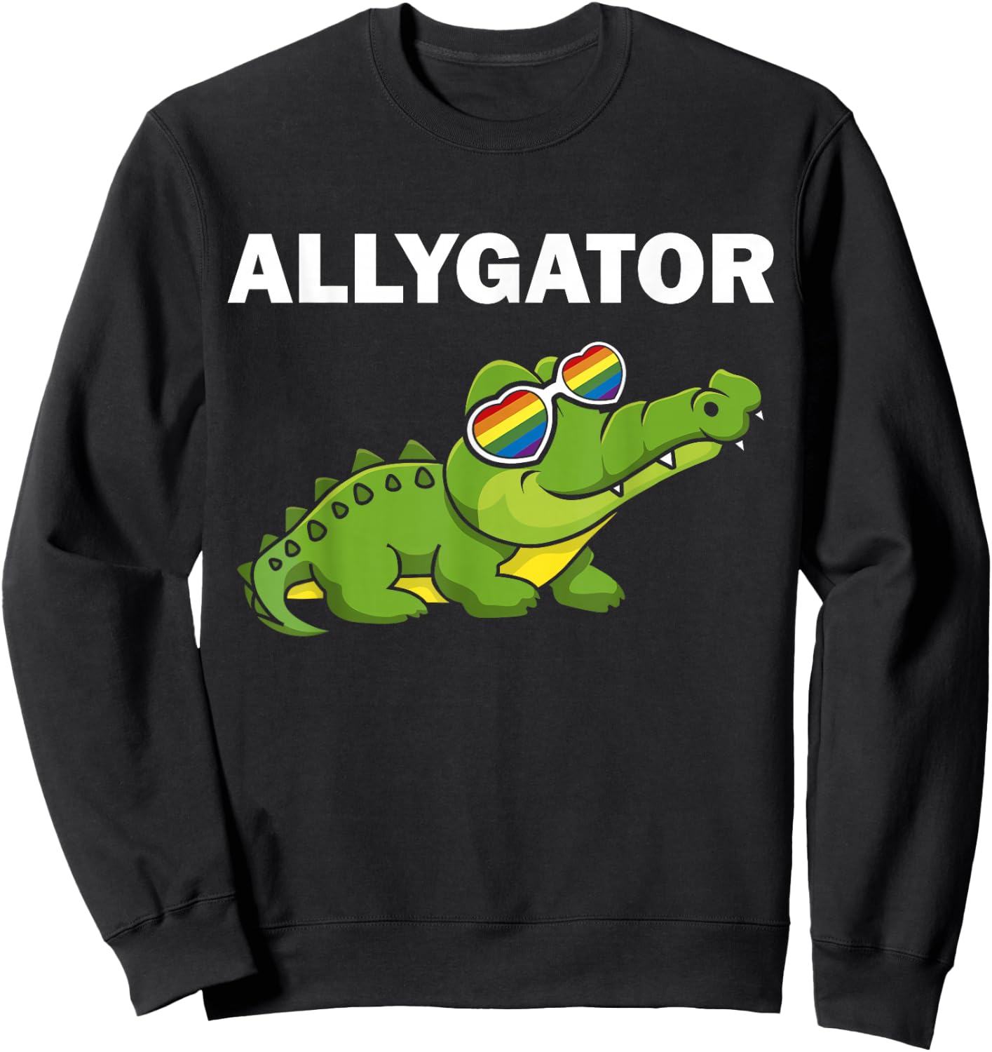 Allygator Straight Ally Alligator LGBTQ+ Homosexueller Unterstützer Sweatshirt - Sweatshirt | Black