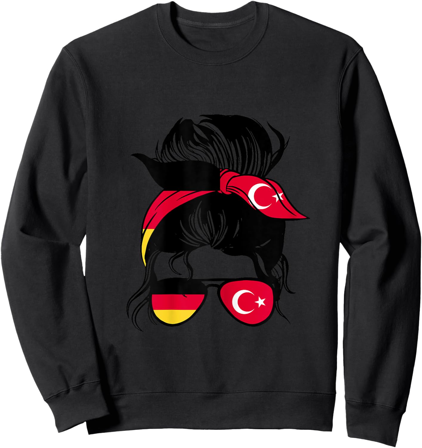 Half German Half Turkish Mix Germany and Turkey Roots Sweatshirt - Sweatshirt | Black