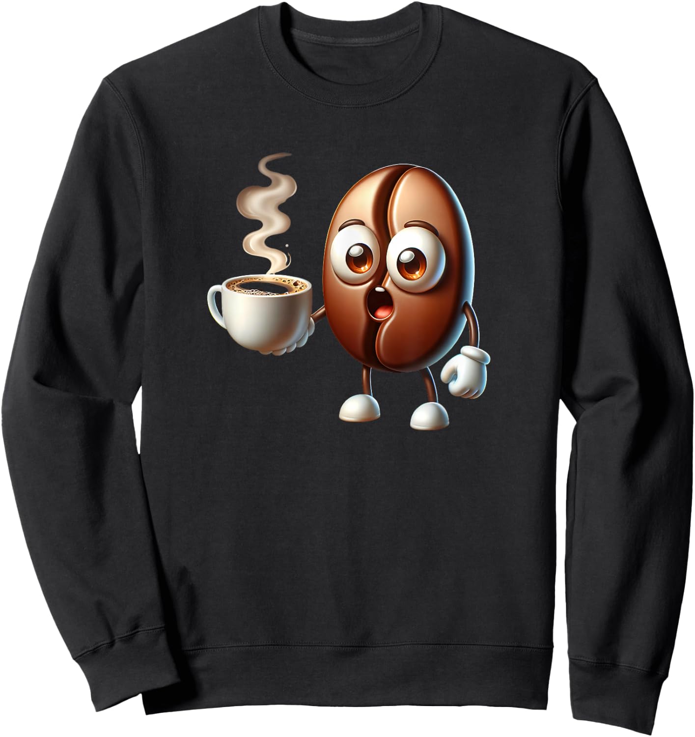 Erwachsene mit Cartoon-Muster in Schwarz, Größe S Sweatshirt - Sweatshirt | Black