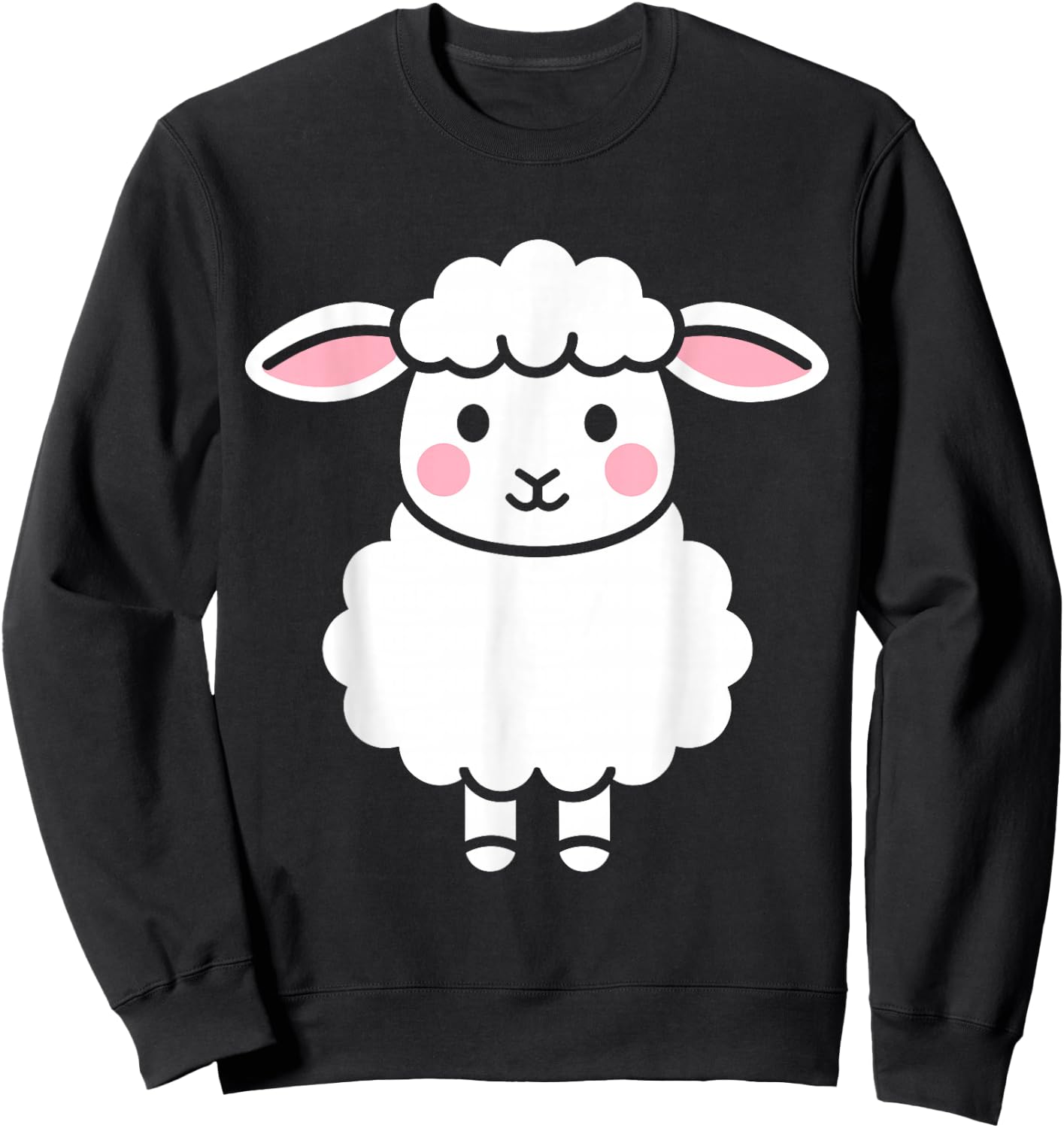 Quote Little Cute Baby Sheep Simple Lamb Sweatshirt - Sweatshirt | Black