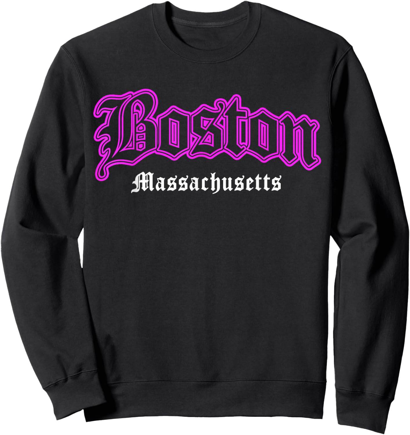 Pink Boston Massachusetts Souvenir Women Sweatshirt - Sweatshirt | Black