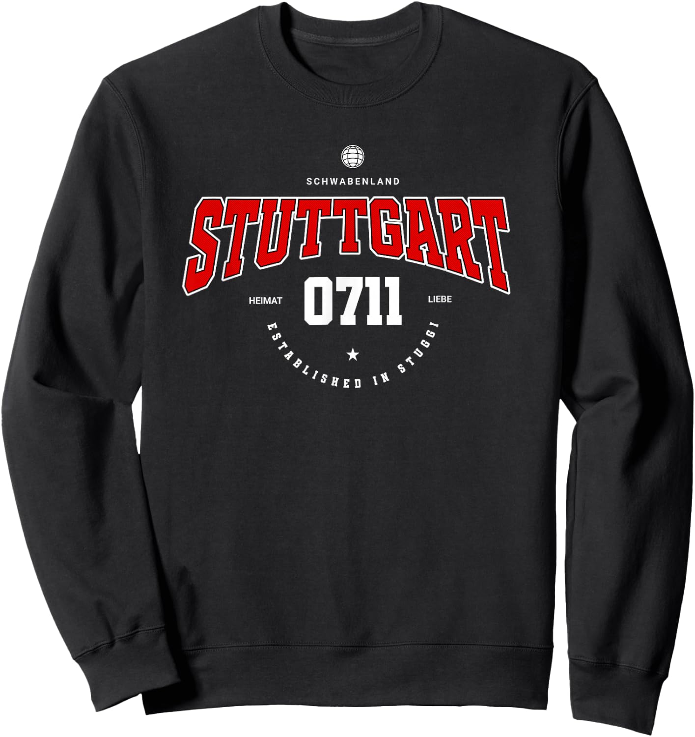 Stuttgart City Heimat Liebe 0711 Stuggi Fan Sweatshirt - Sweatshirt | Black