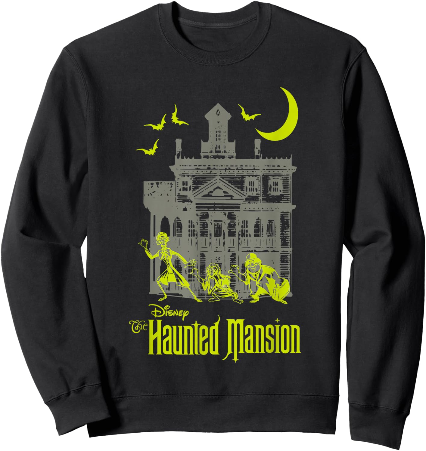 The Haunted Mansion Hitchhiking Ghosts Silhouettes Shot Sweatshirt - Sweatshirt | Black