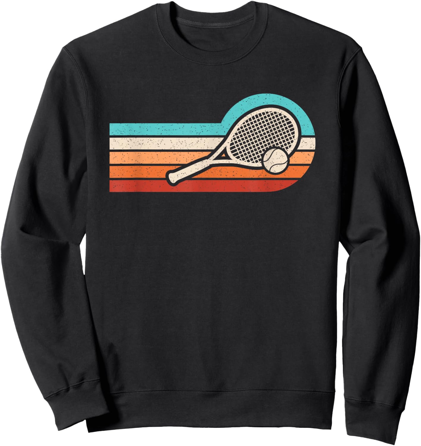 Retro Tennis Racket Tennis Ball Tennis Lover Men Women Kids Sweatshirt - Sweatshirt | Black