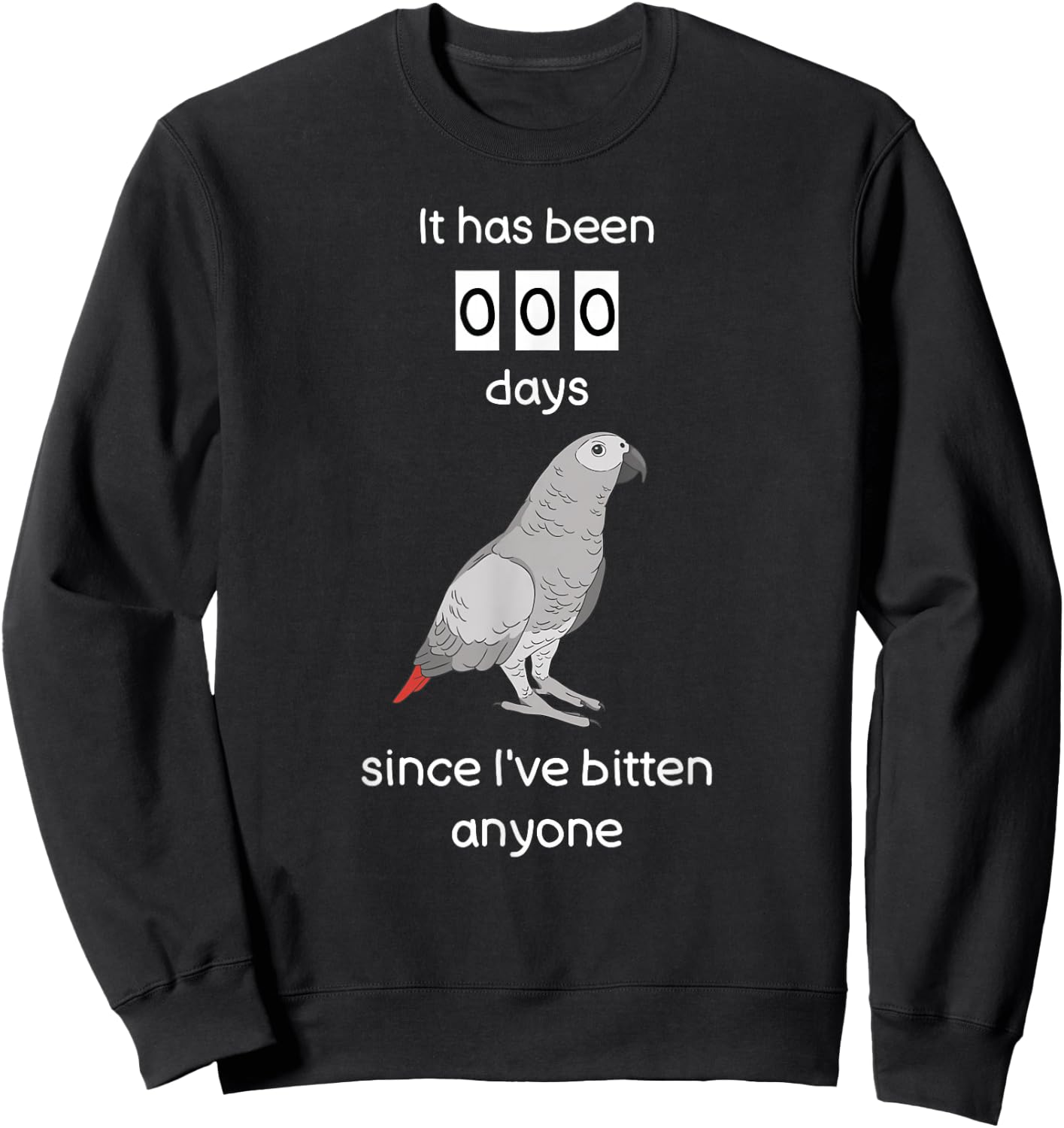 Funny African Grey Shirt Biting African Grey Parrot Sweatshirt - Sweatshirt | Black