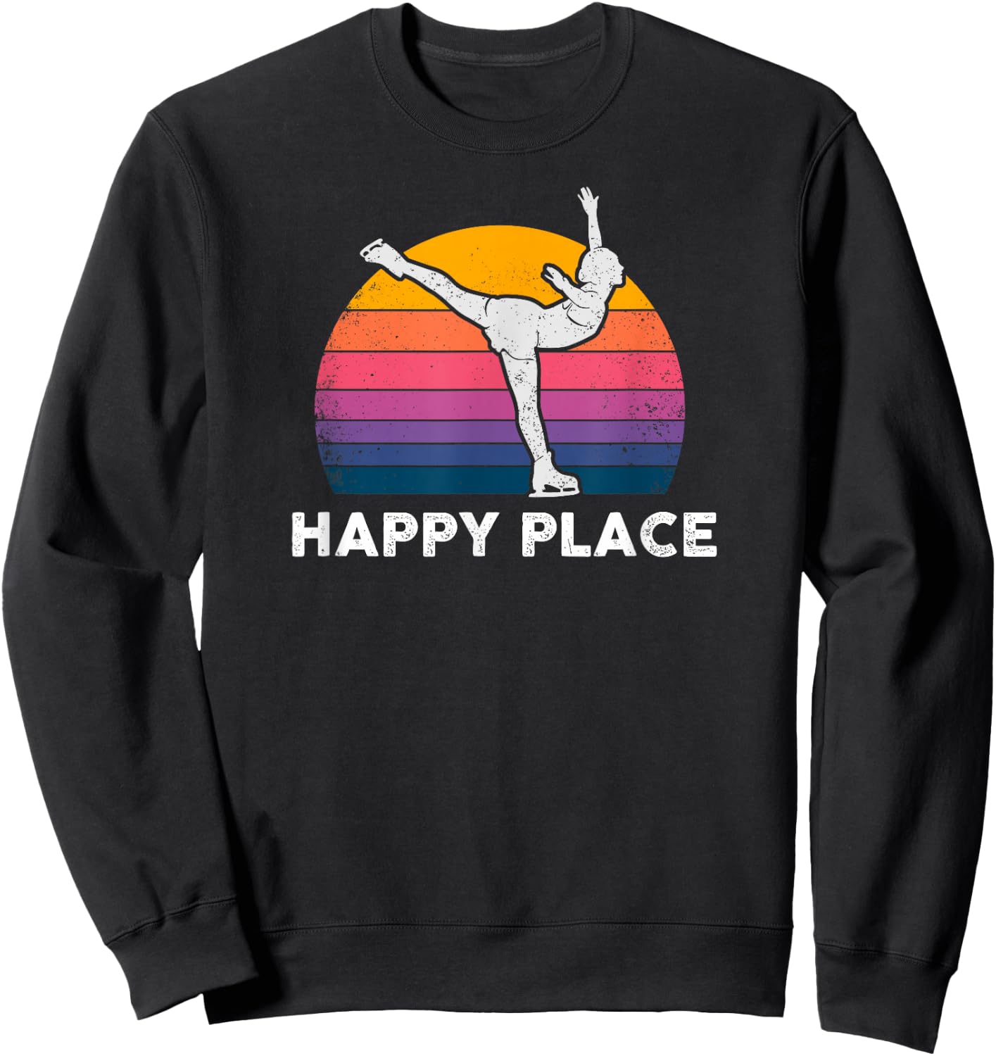 Figure Skating - Happy Place Sweatshirt - Sweatshirt | Black
