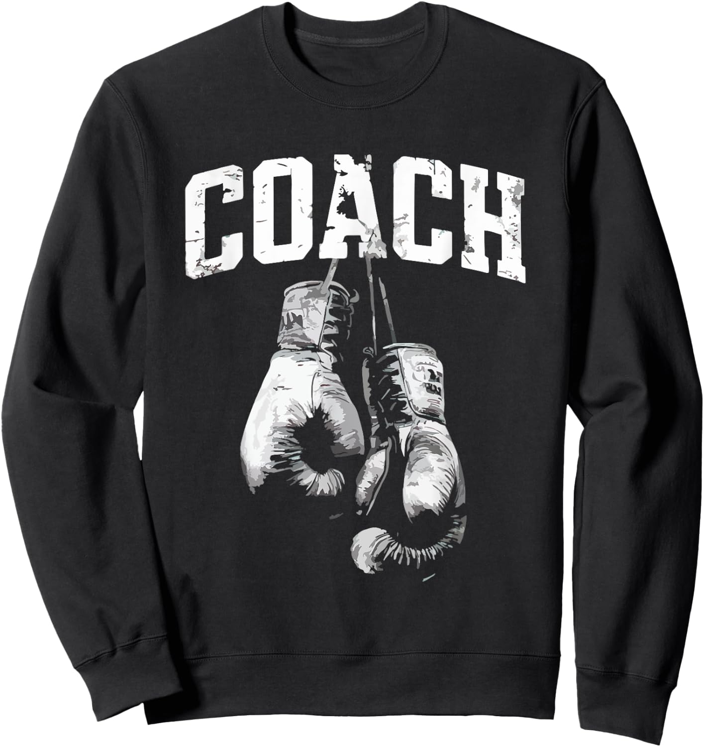 Boxing Coach Vintage Kickboxing Boxing Lover Boxer MMA Sweatshirt - Sweatshirt | Black
