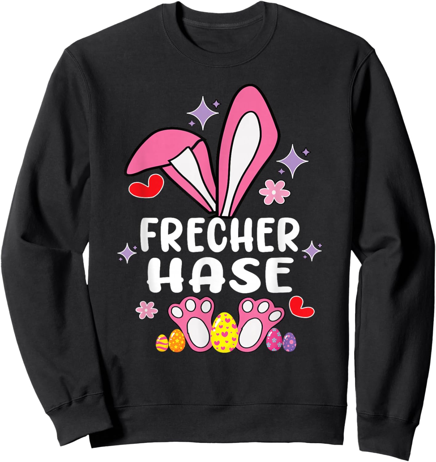 Frecher Hase Osterhase Partnerlook Outfit Geschenk Ostern Sweatshirt - Sweatshirt | Black