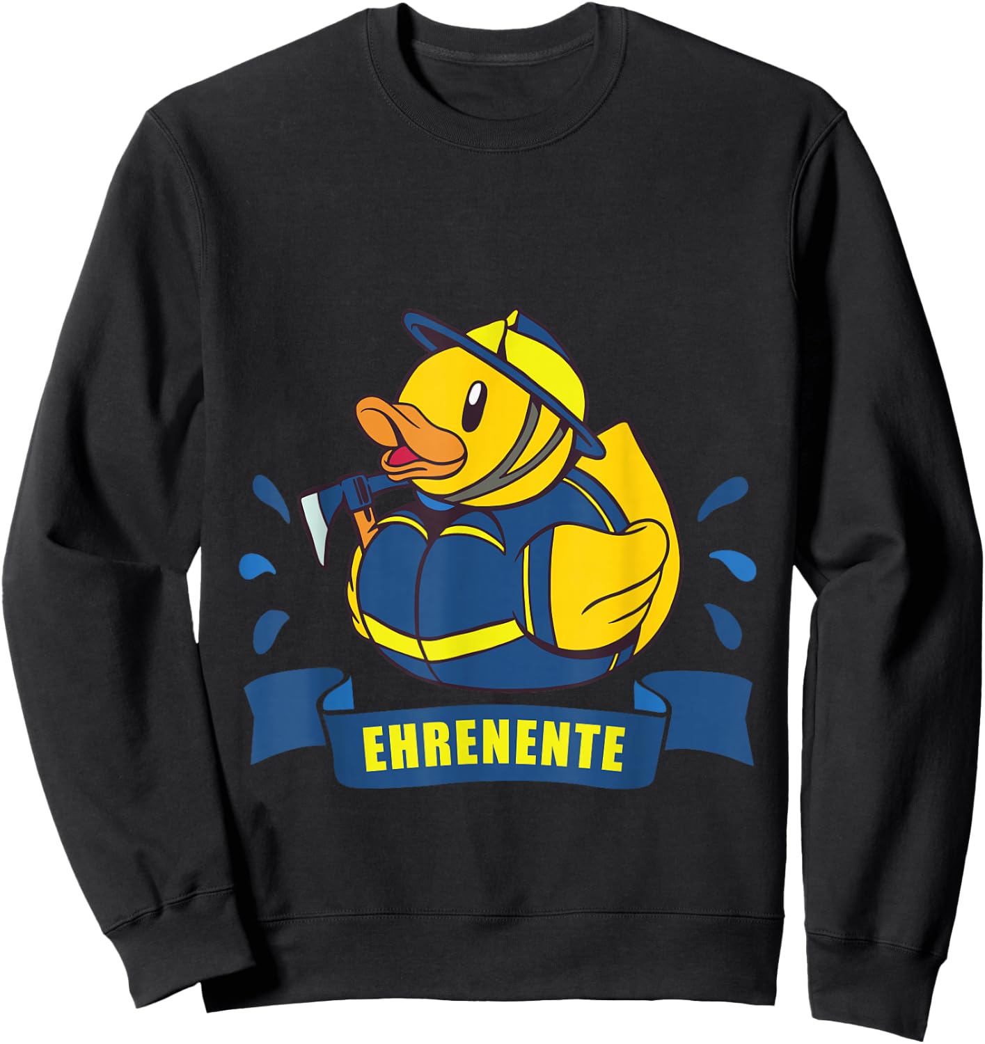 Quietscheente auf Arbeit Lustige Sprüche Blaulicht Ehrenente THW Nachwuchs im Einsatz Technisches Hilfswerk Sweatshirt - Sweatshirt | Black