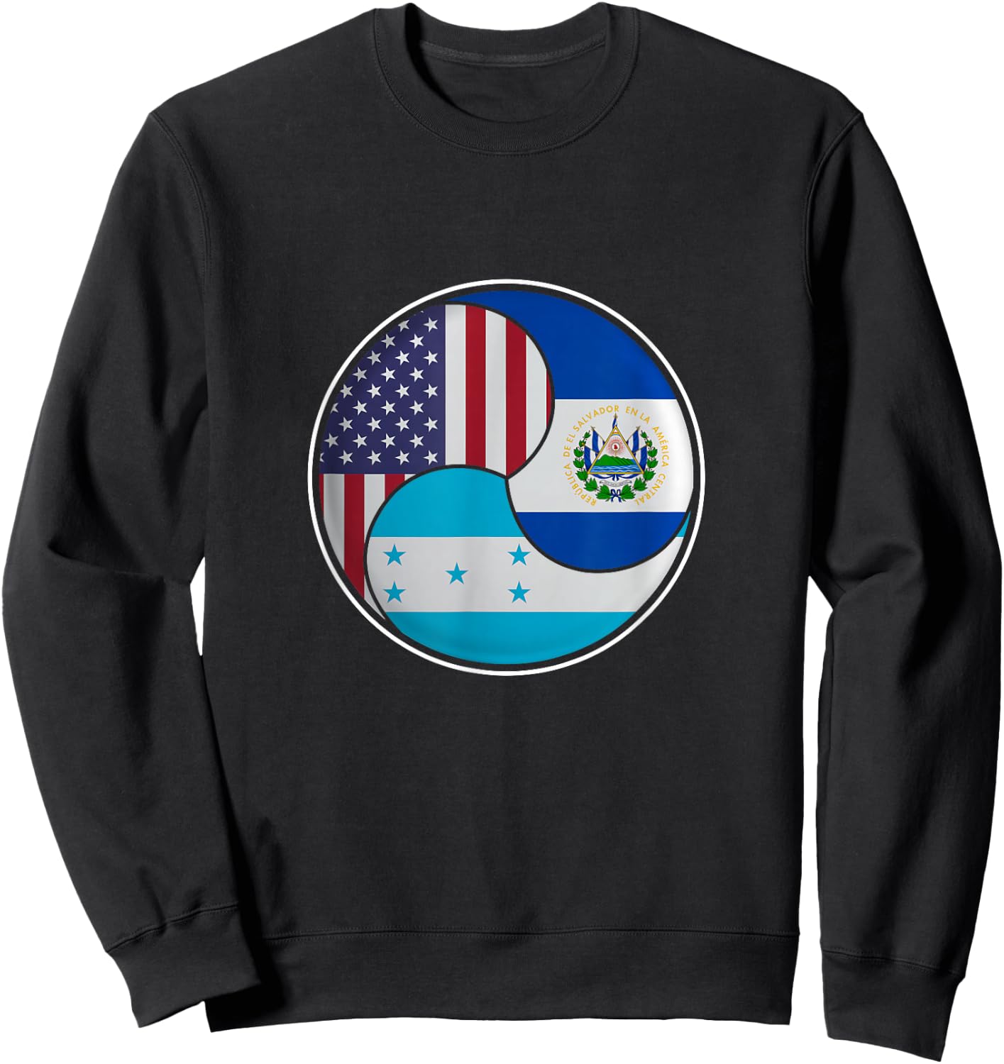 Multiculti heritage. El Salvador, Honduras and the USA Sweatshirt - Sweatshirt | Black