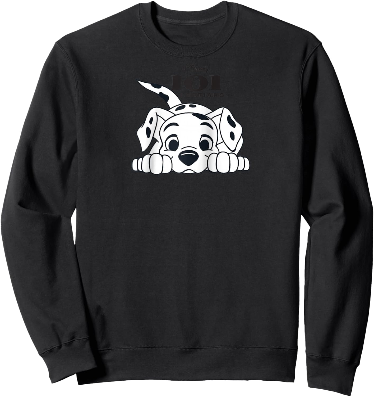 Disney 101 Dalmatians Playful Position Puppy Logo V2 Raglan Baseball Sweatshirt - Sweatshirt | Black