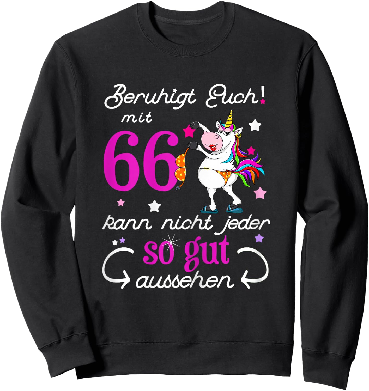 Women's 66th Birthday Vintage 66 Years Gift Wife Wife , black Sweatshirt - Sweatshirt | Black