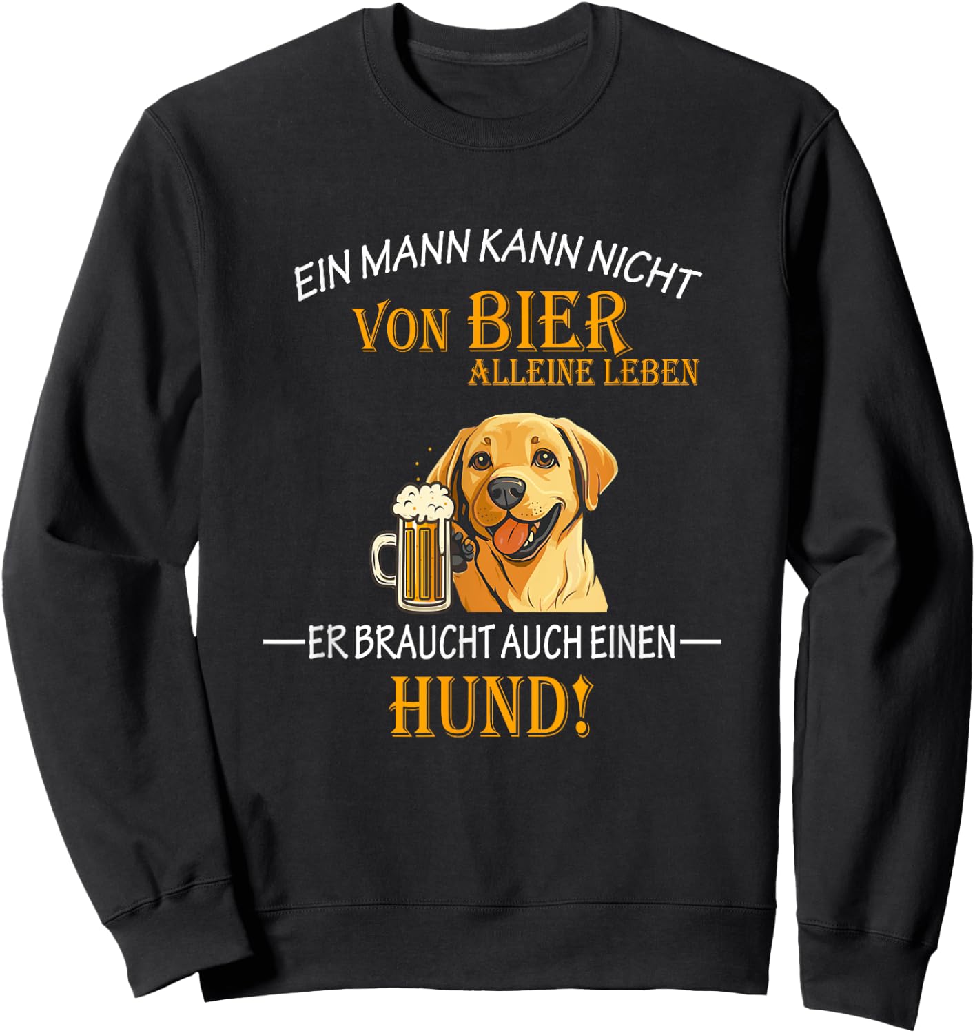 Beer and Cool Dogs Funny Saying Papa Labrador Dog Sweatshirt - Sweatshirt | Black