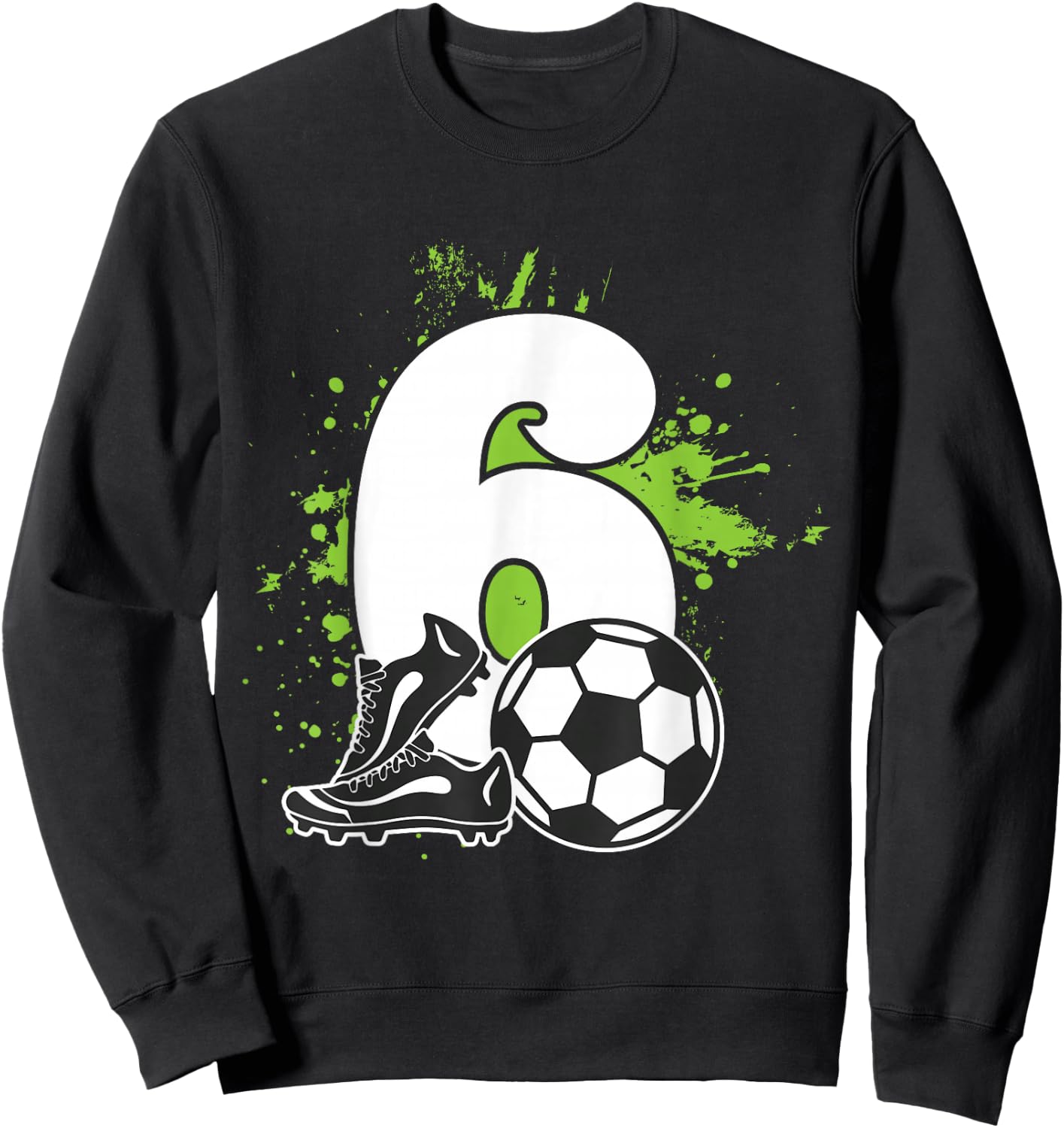 Children's 6th Birthday Boy Footballer Football , black, 80 Sweatshirt - Sweatshirt | Black