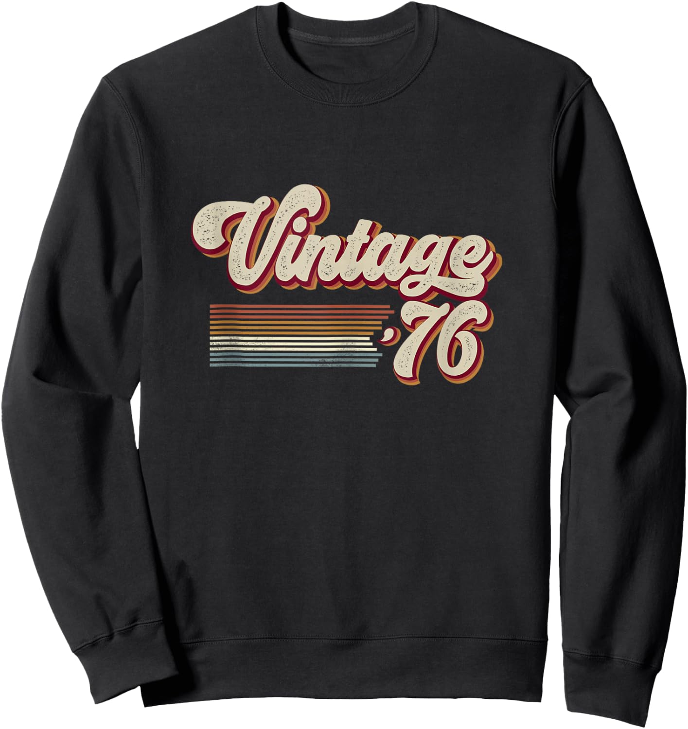 Vintage 1976 Retro Sunset Classic 50-Year-Old 50th Birthday Sweatshirt - Sweatshirt | Black