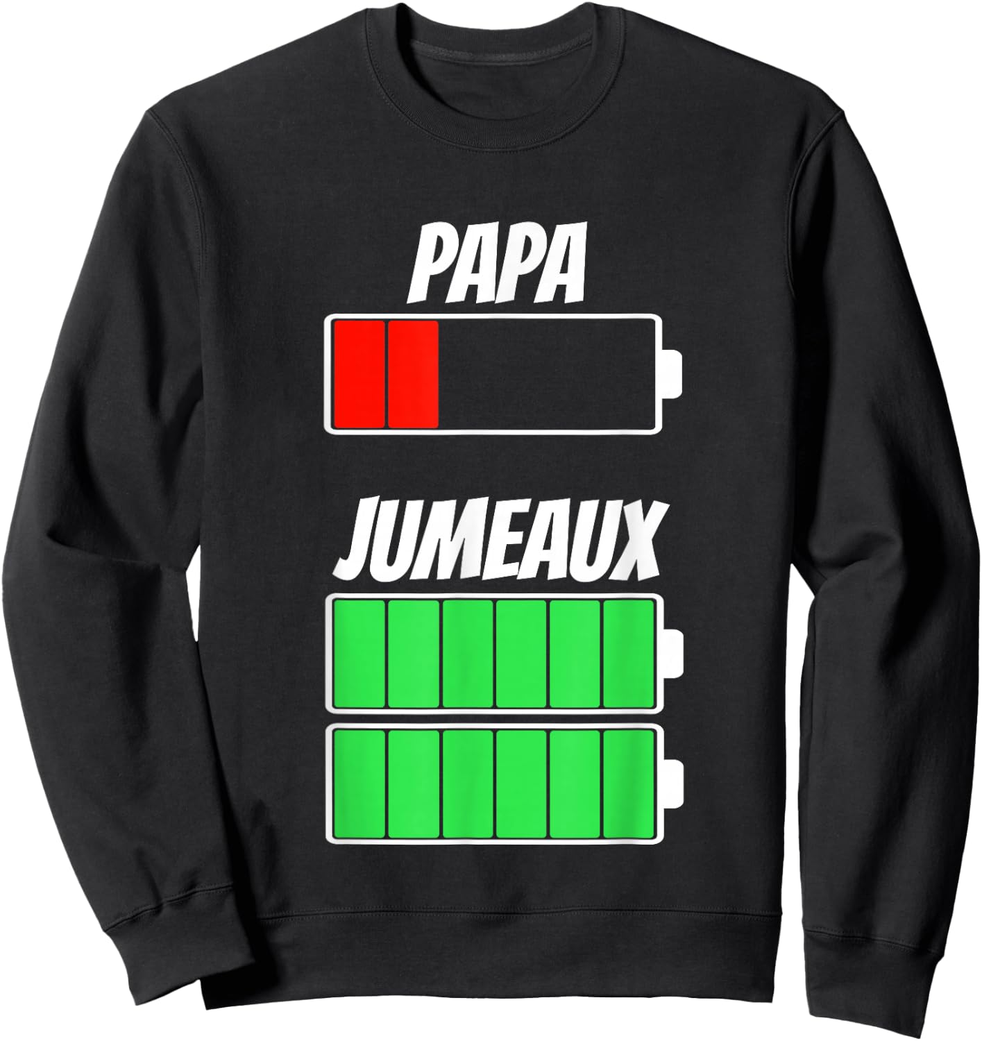 Daddy Twins Twins Dad Battery Battery Birth Christmas , Black, S Sweatshirt - Sweatshirt | Black