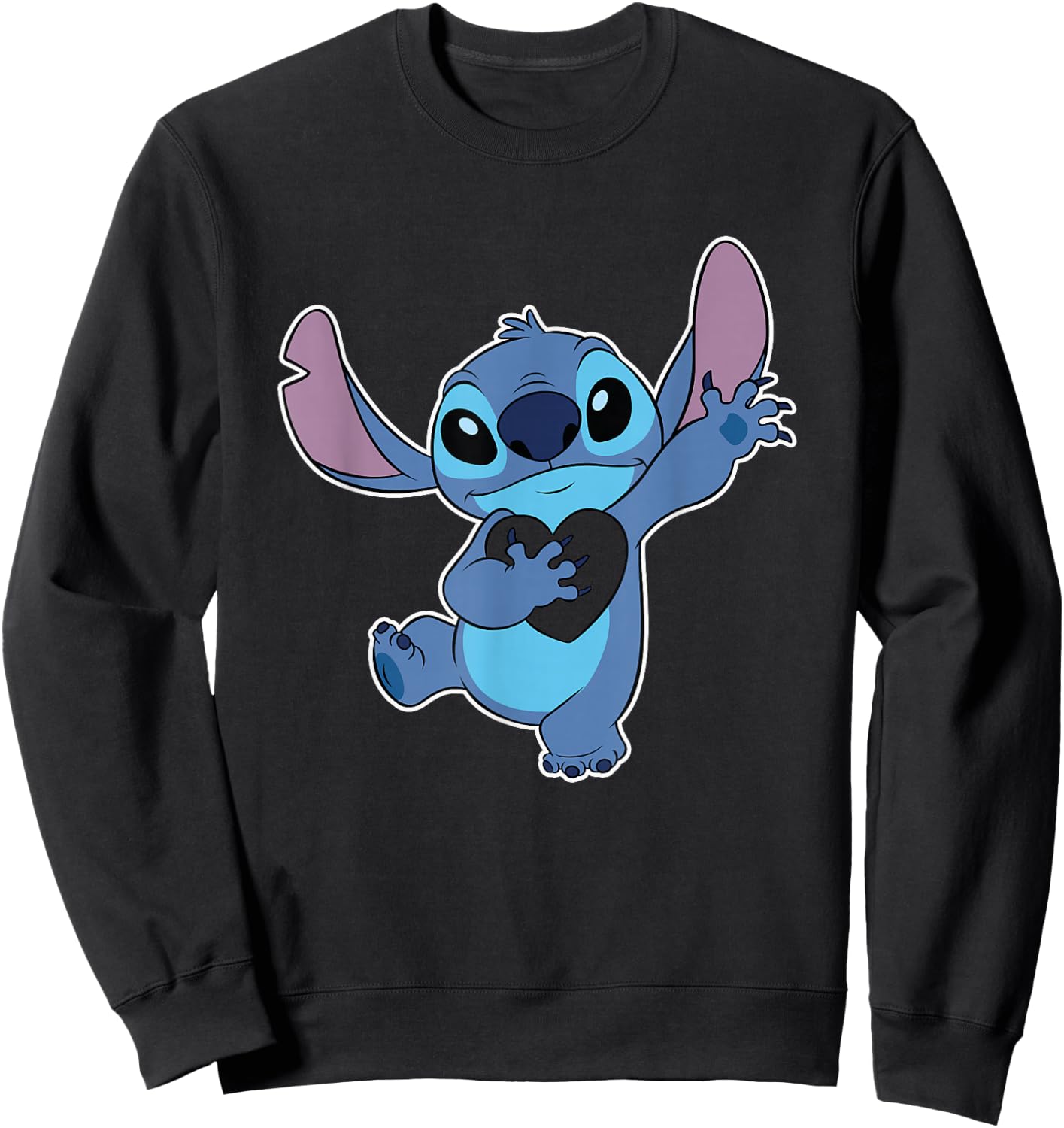 Disney Lilo & Stitch Valentine's Day Heart Belongs to Stitch Sweatshirt - Sweatshirt | Black