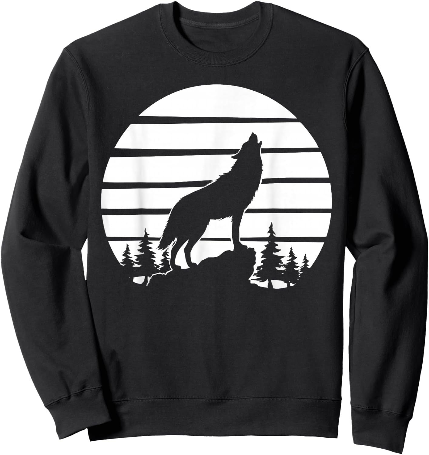 Cool Wolf Design Women Kids Wolf Pack Wolf Lover Sweatshirt - Sweatshirt | Black