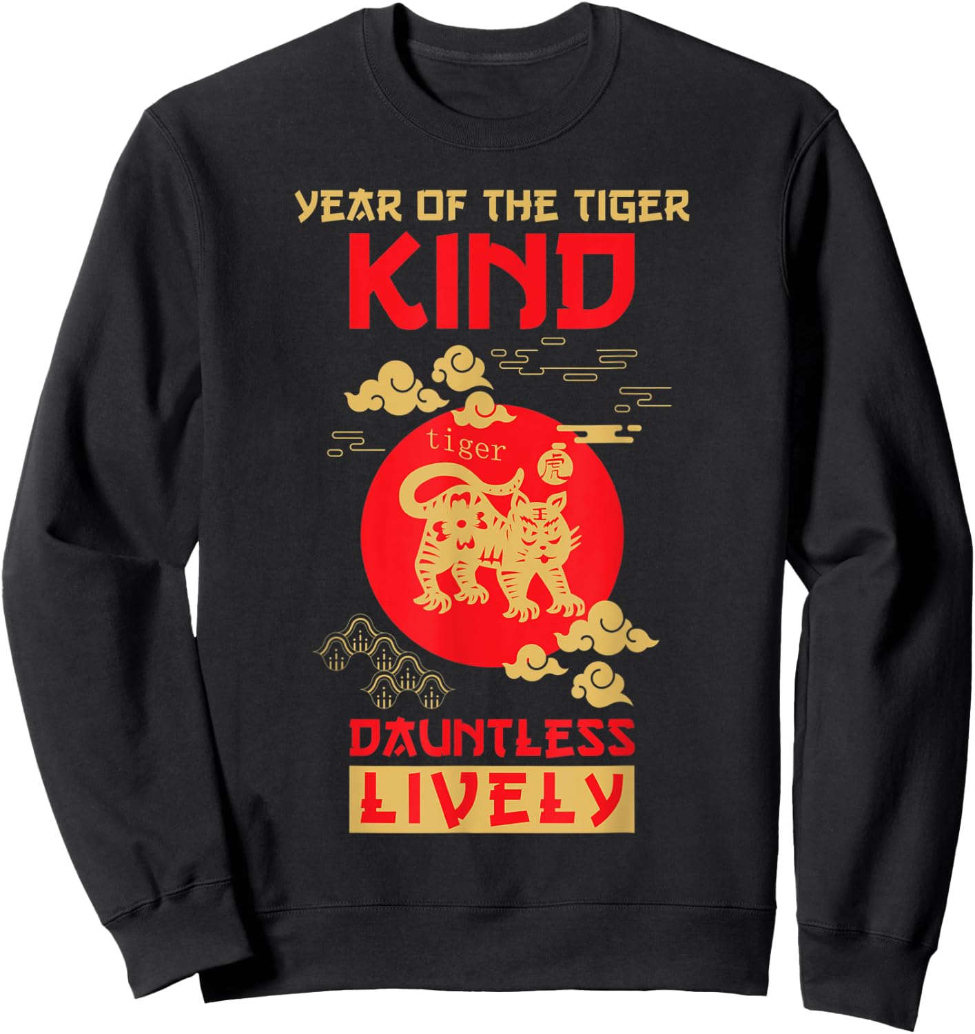 Tiger Chinese Zodiac Design | Year of the Tiger Sweatshirt - Sweatshirt | Black