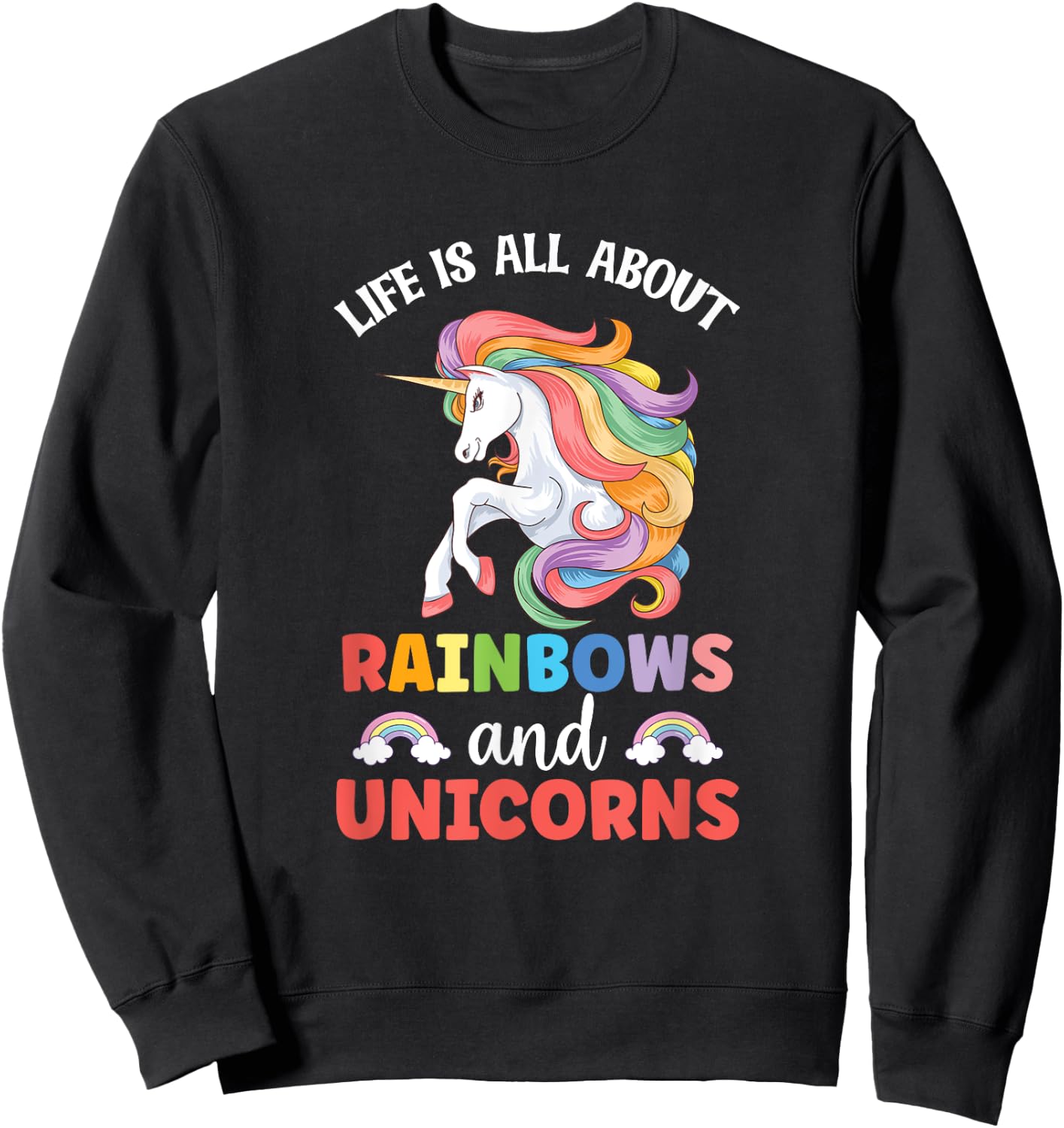 Unicorn Unicorns Women Horse Sweatshirt - Sweatshirt | Black
