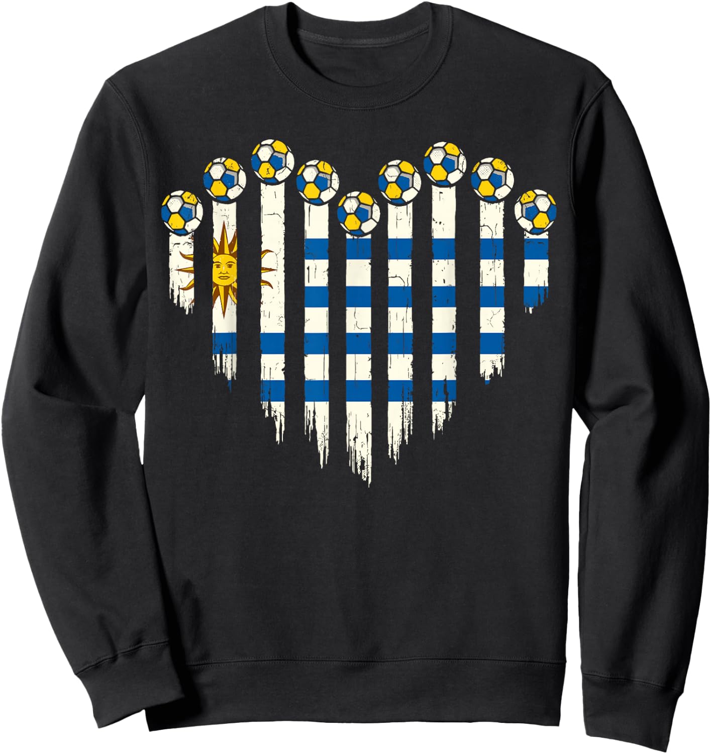 Uruguayn Flag Novelty Uruguay Sweatshirt - Sweatshirt | Black