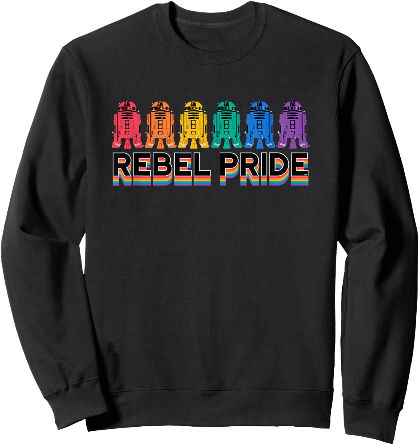 Star Wars Pride R2-D2 Astromech Droid Rainbow Rebel Pride Sweatshirt - Sweatshirt | Black