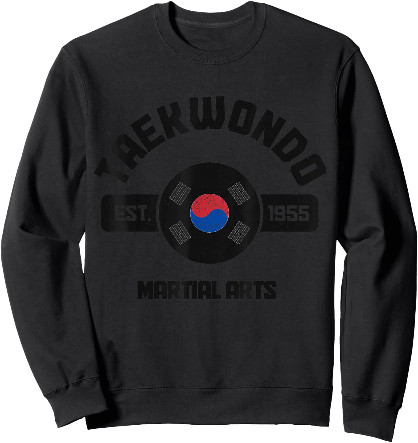 Taekwondo South Korean Flag Martial Arts Fighter Sweatshirt - Sweatshirt | Black