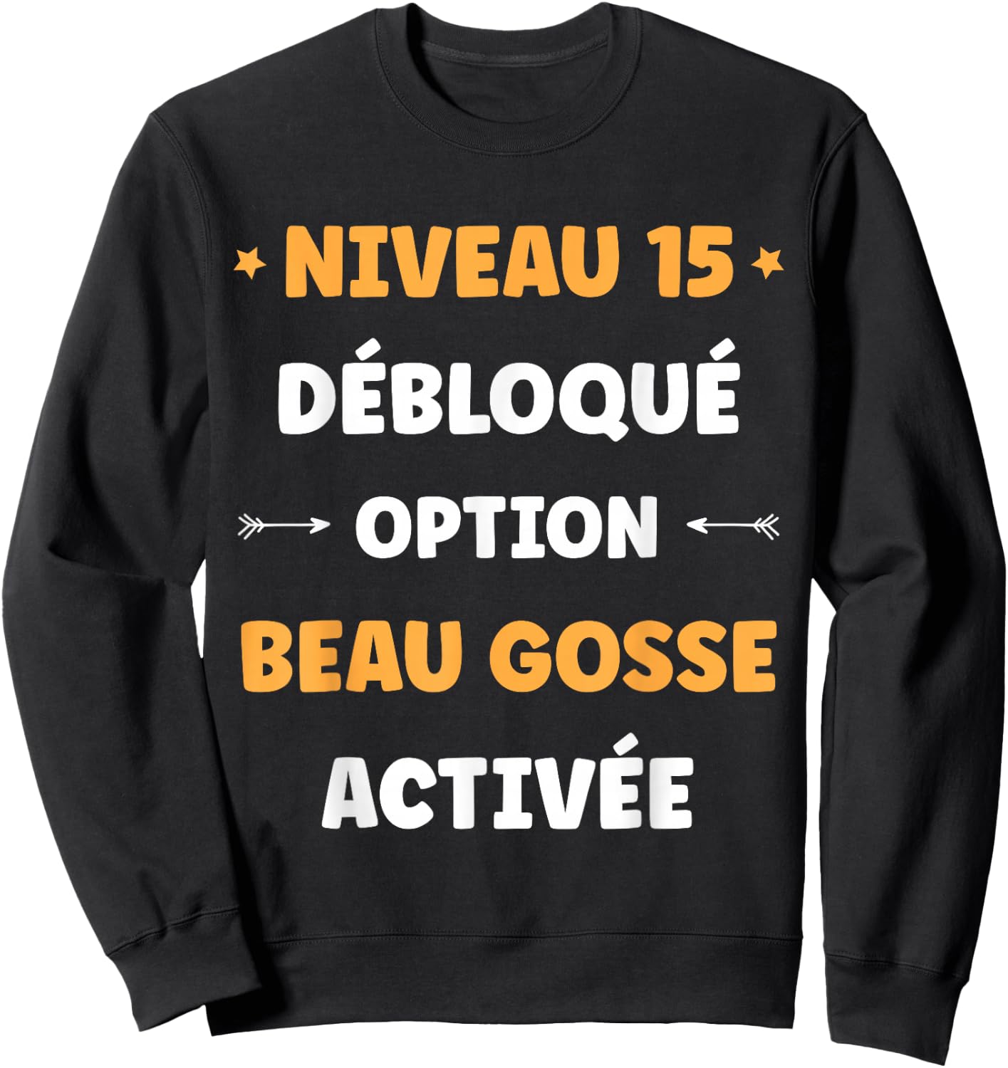 Drole garçon Niveau 15 Ans Geek Anniversaire Humour 15 Ans Sweatshirt - Sweatshirt | Black