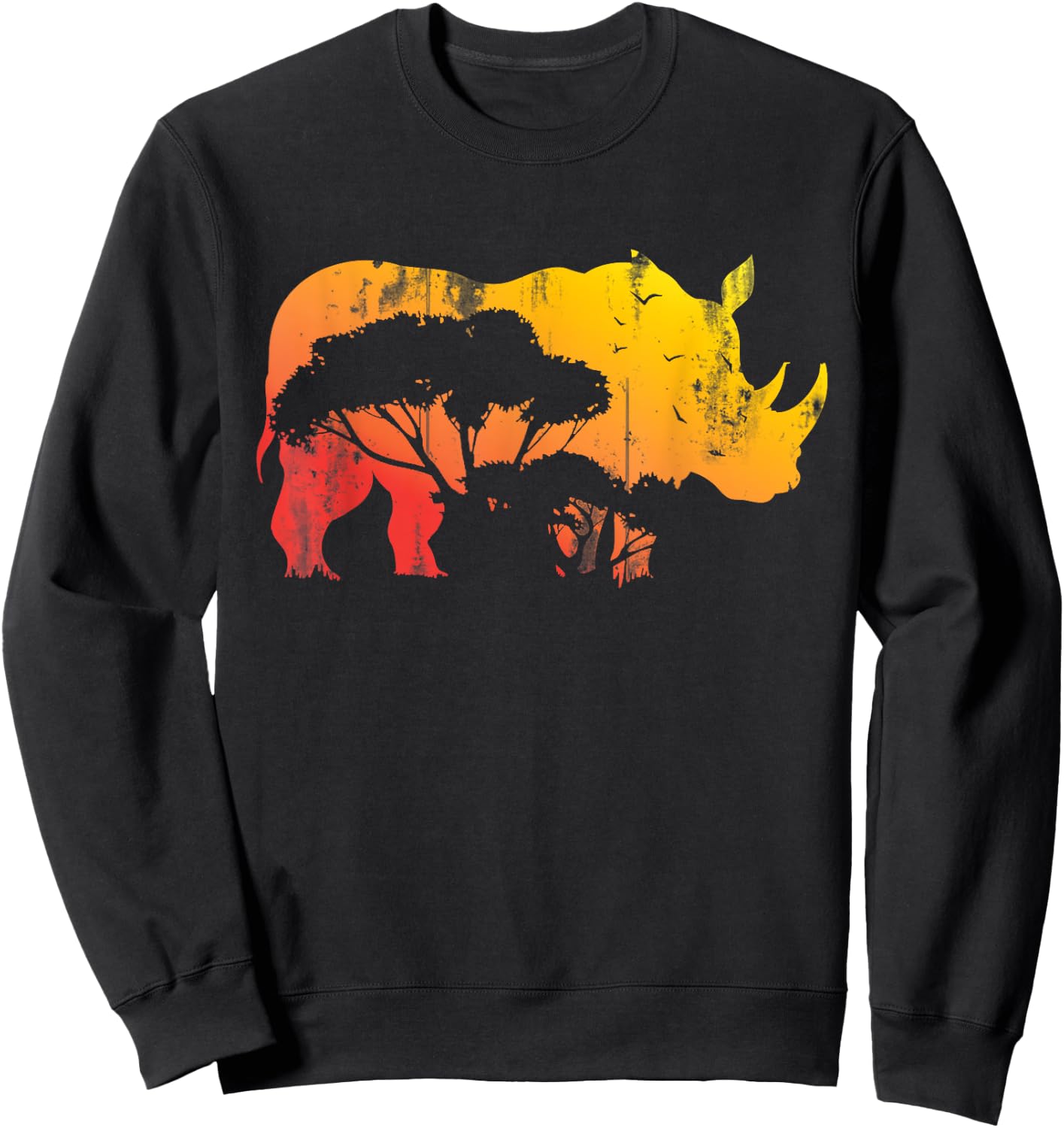 African Safari Animal Rhino Sweatshirt - Sweatshirt | Black