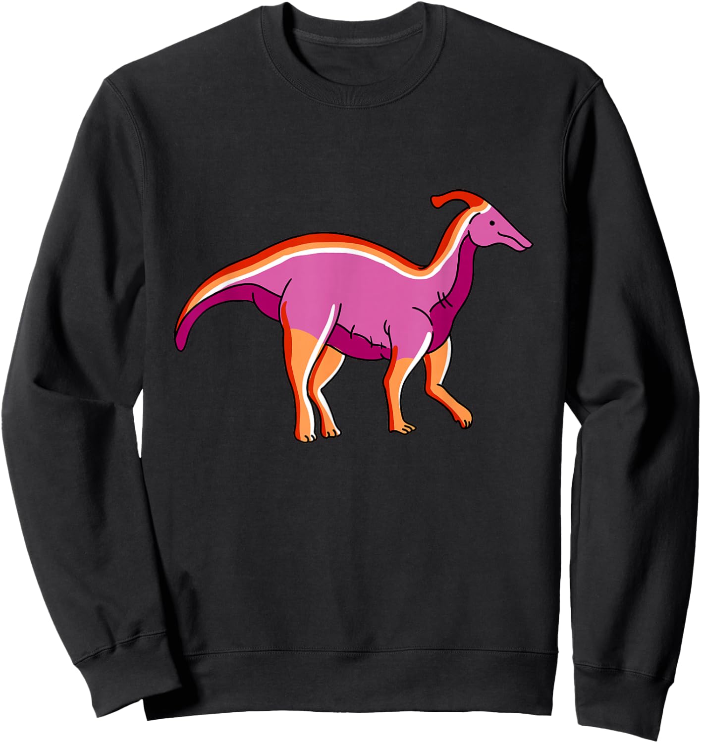 Lesbian Dinosaur Orange Pink Lesbian Pride Sweatshirt - Sweatshirt | Black