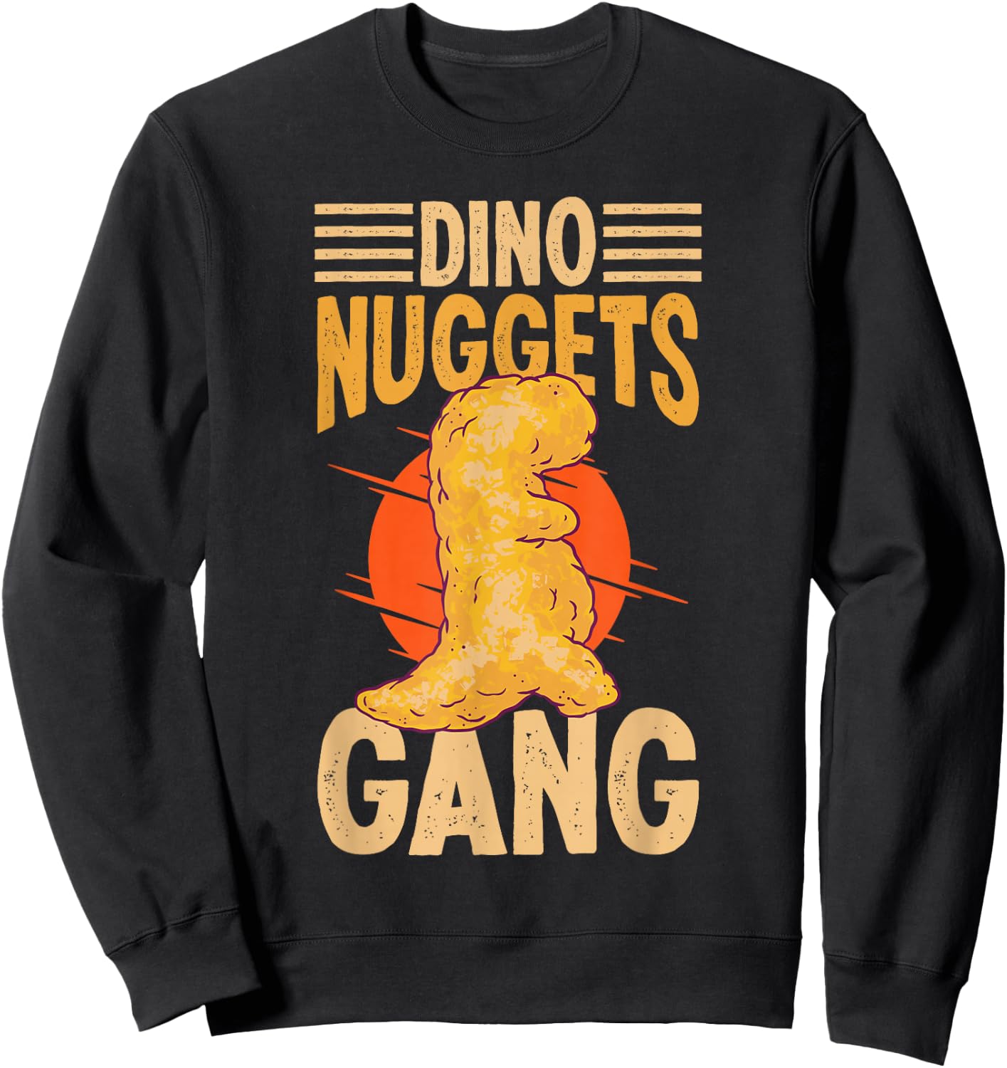 Dino Nugget Cushion Dino Gang Dino Chicken Nugget Lovers , black Sweatshirt - Sweatshirt | Black