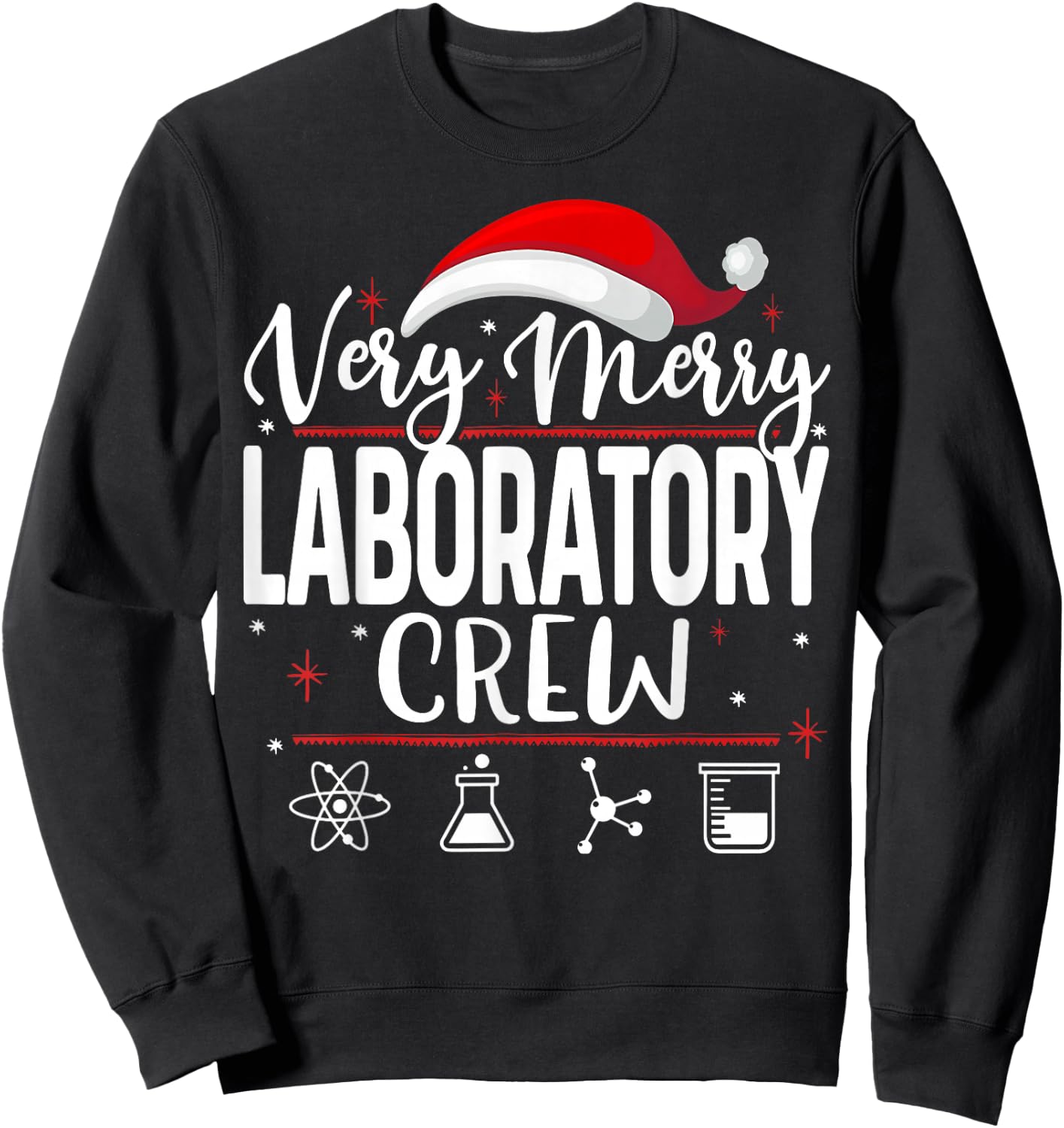 Very Merry Laboratory Crew Christmas Lab Technician Med Xmas Sweatshirt - Sweatshirt | Black