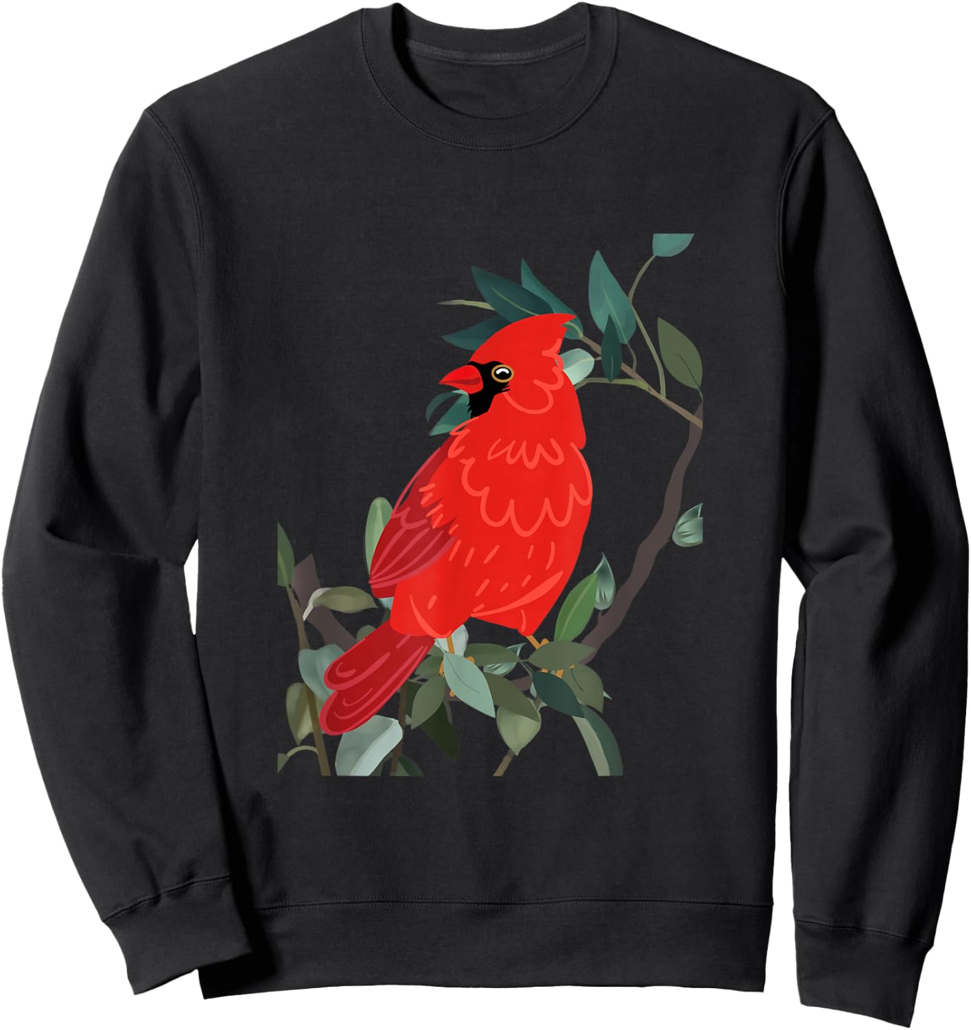 Northern cardinal, Red bird on tree branch Sweatshirt - Sweatshirt | Black