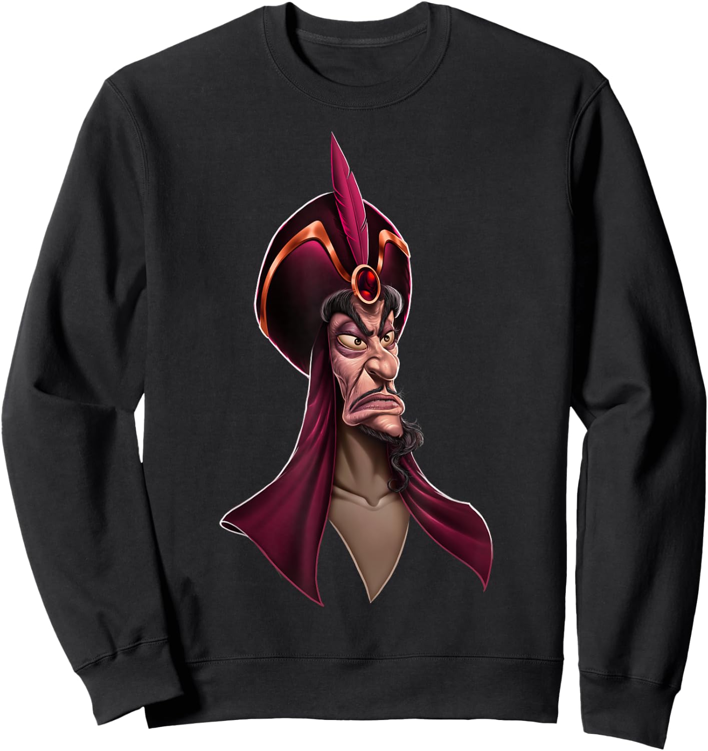 Disney Aladdin Jafar Up Close Portrait Graphic , Black, S Sweatshirt - Sweatshirt | Black