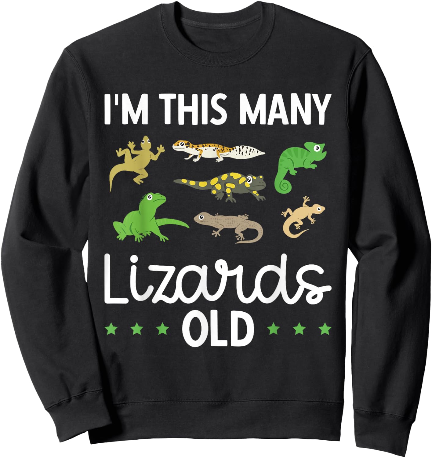 Children's Reptile Lizard Birthday Sweatshirt - Sweatshirt | Black